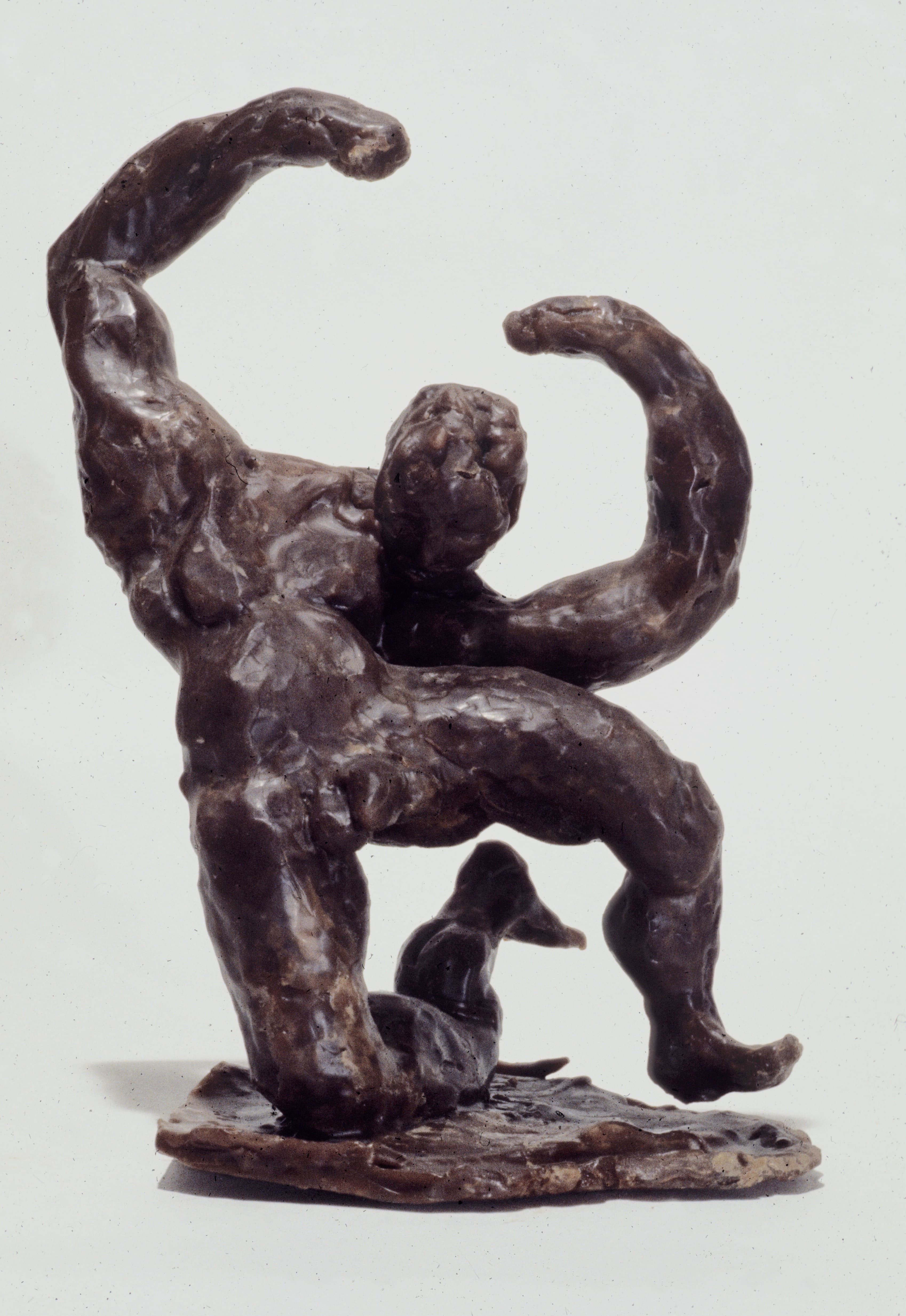 Art with the title "Wax Figure, Arms Raised".