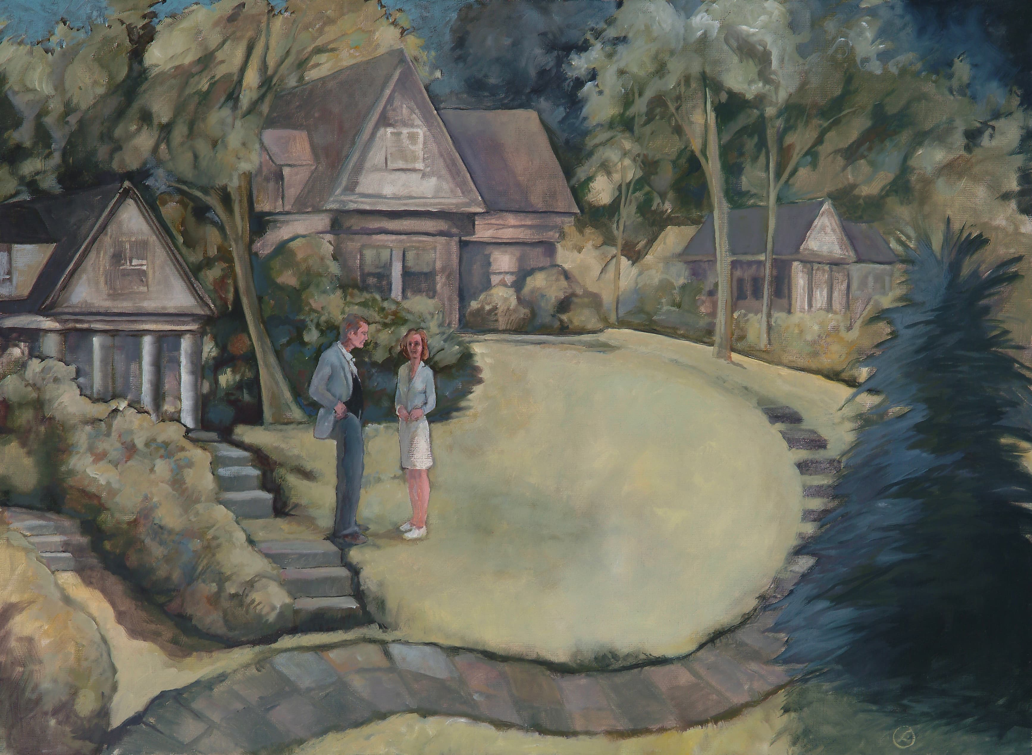 Art with the title "The New Neighbor".