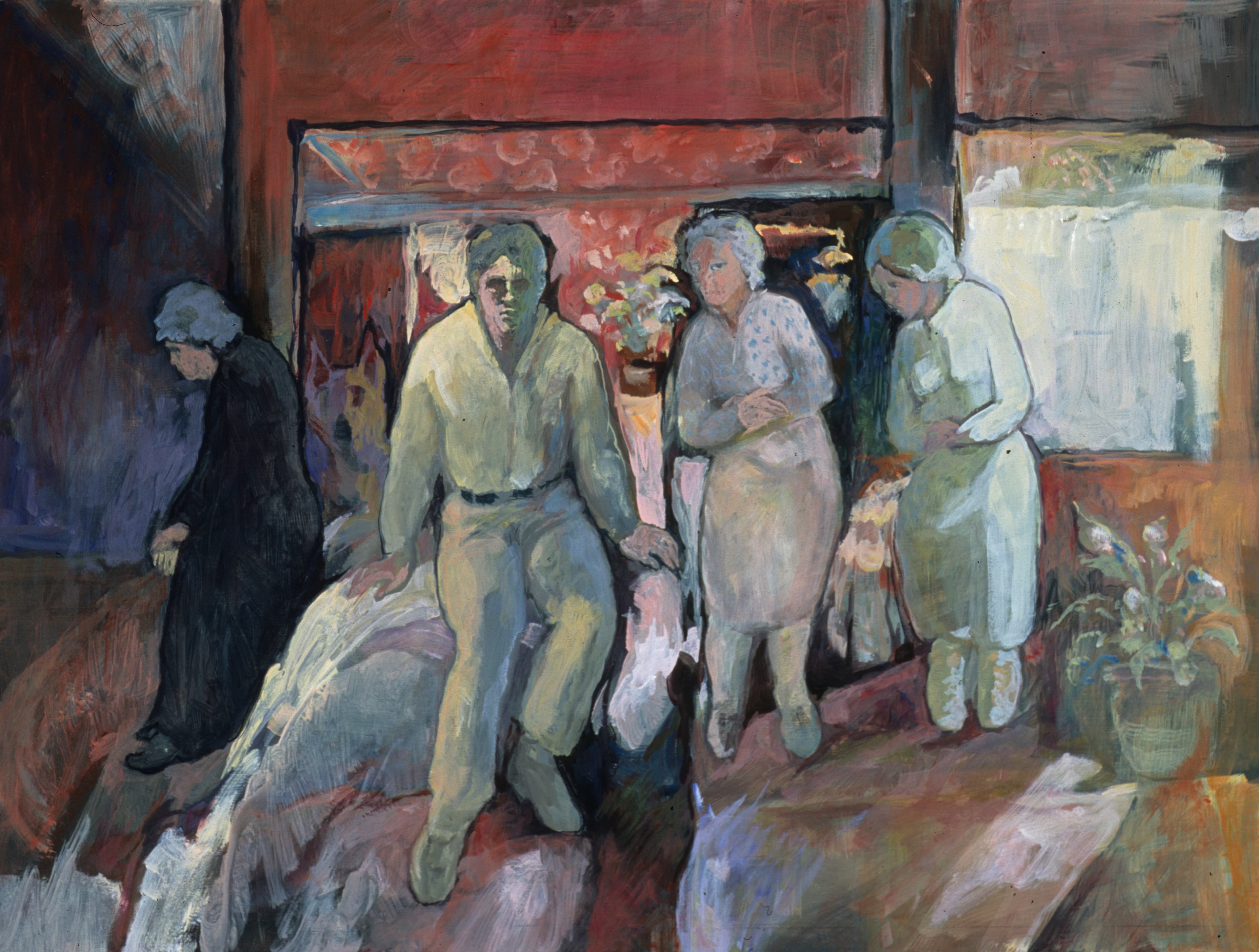 Art with the title "1, #2 in Reds".