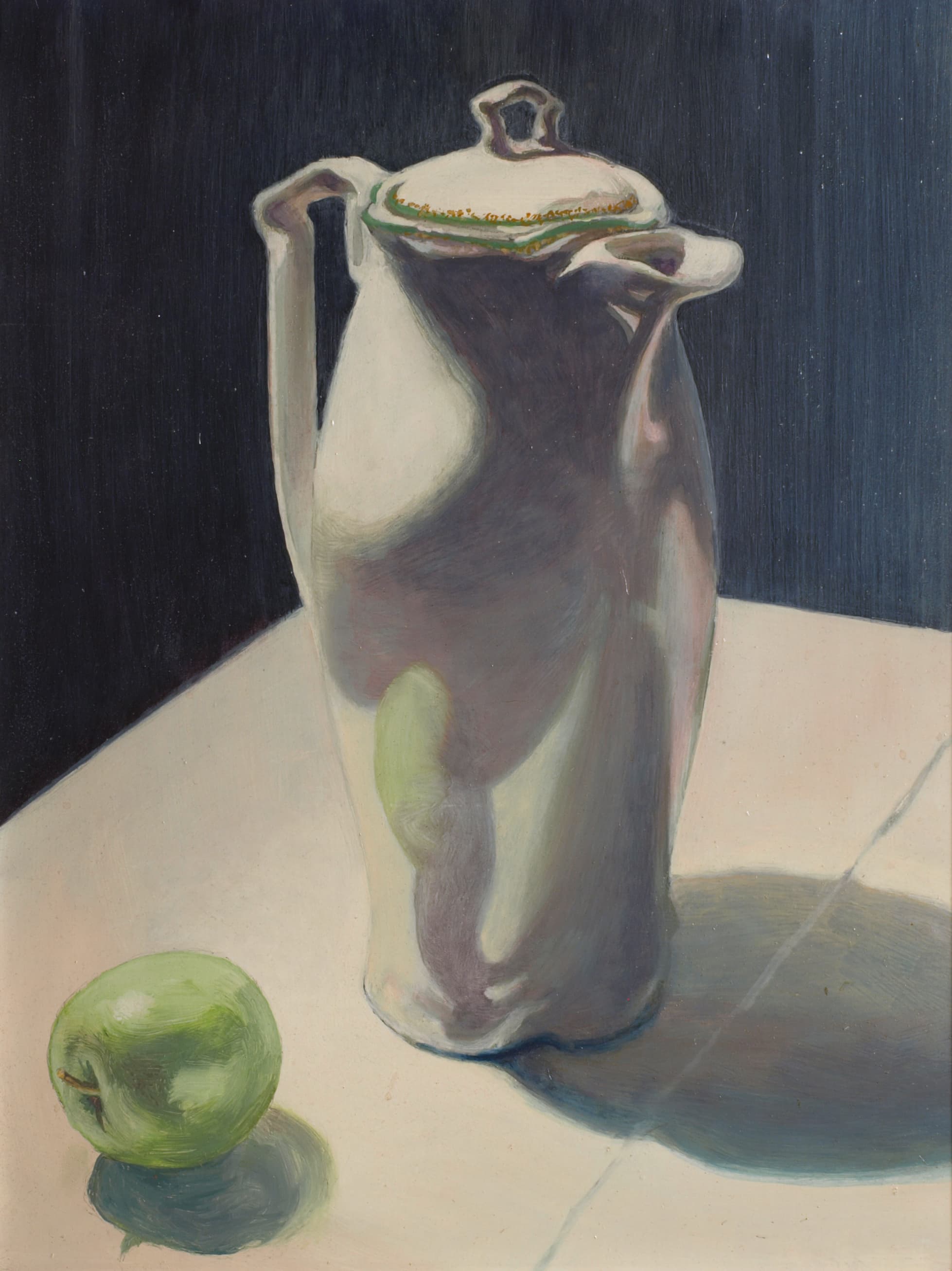 Art with the title "Pitcher with Apple".