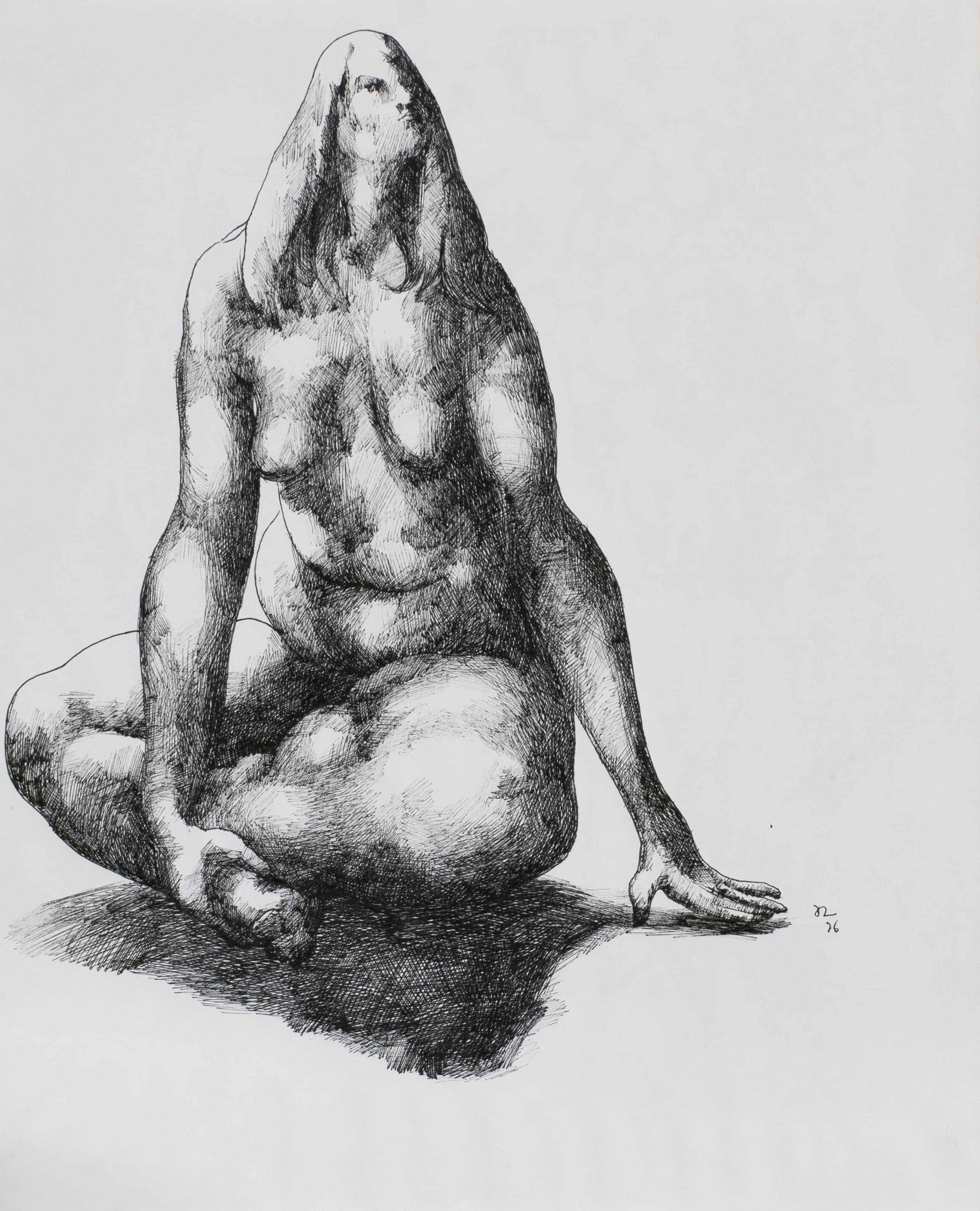 Art with the title "Seated Nude".
