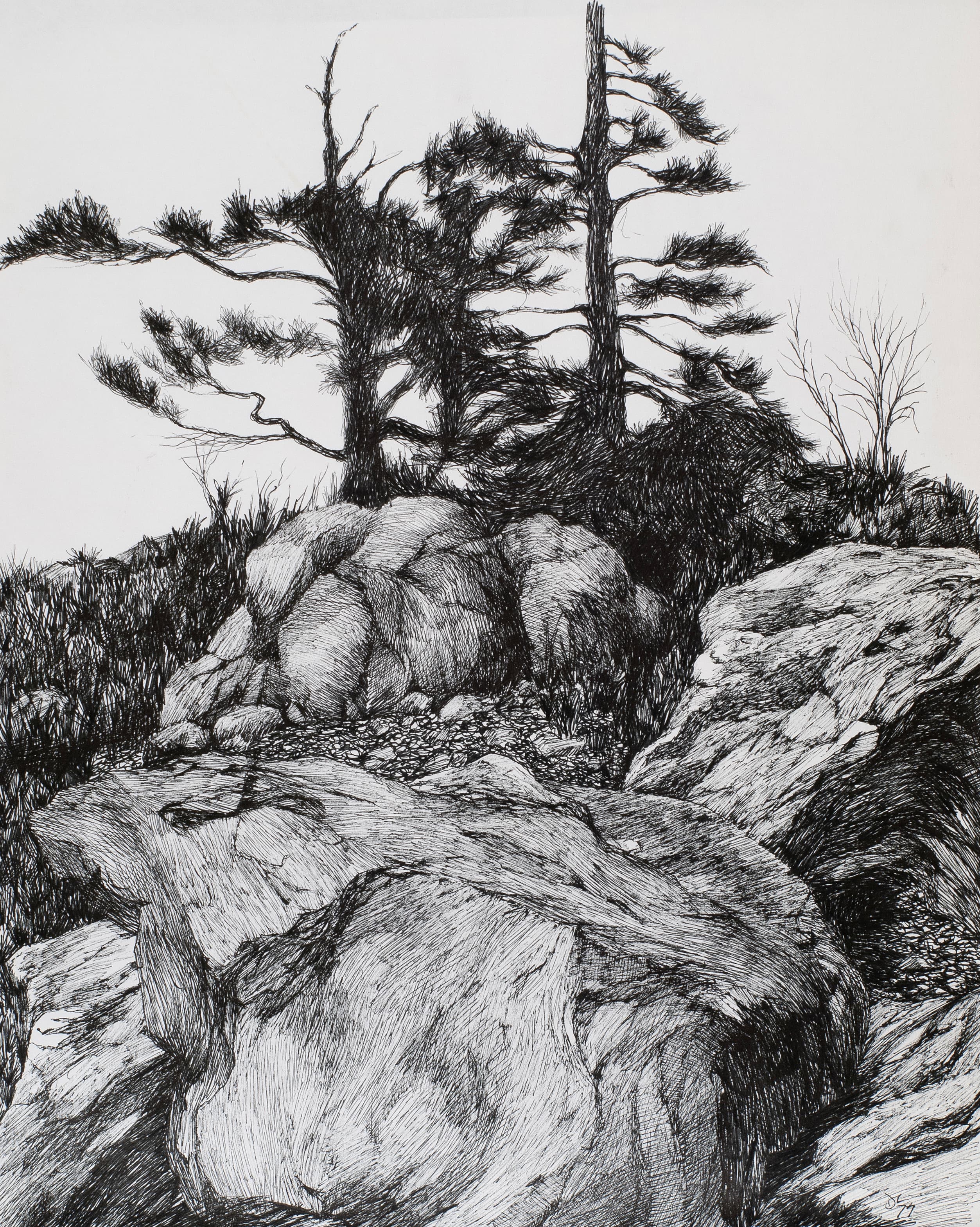 Art with the title "Penobscot Rocks".