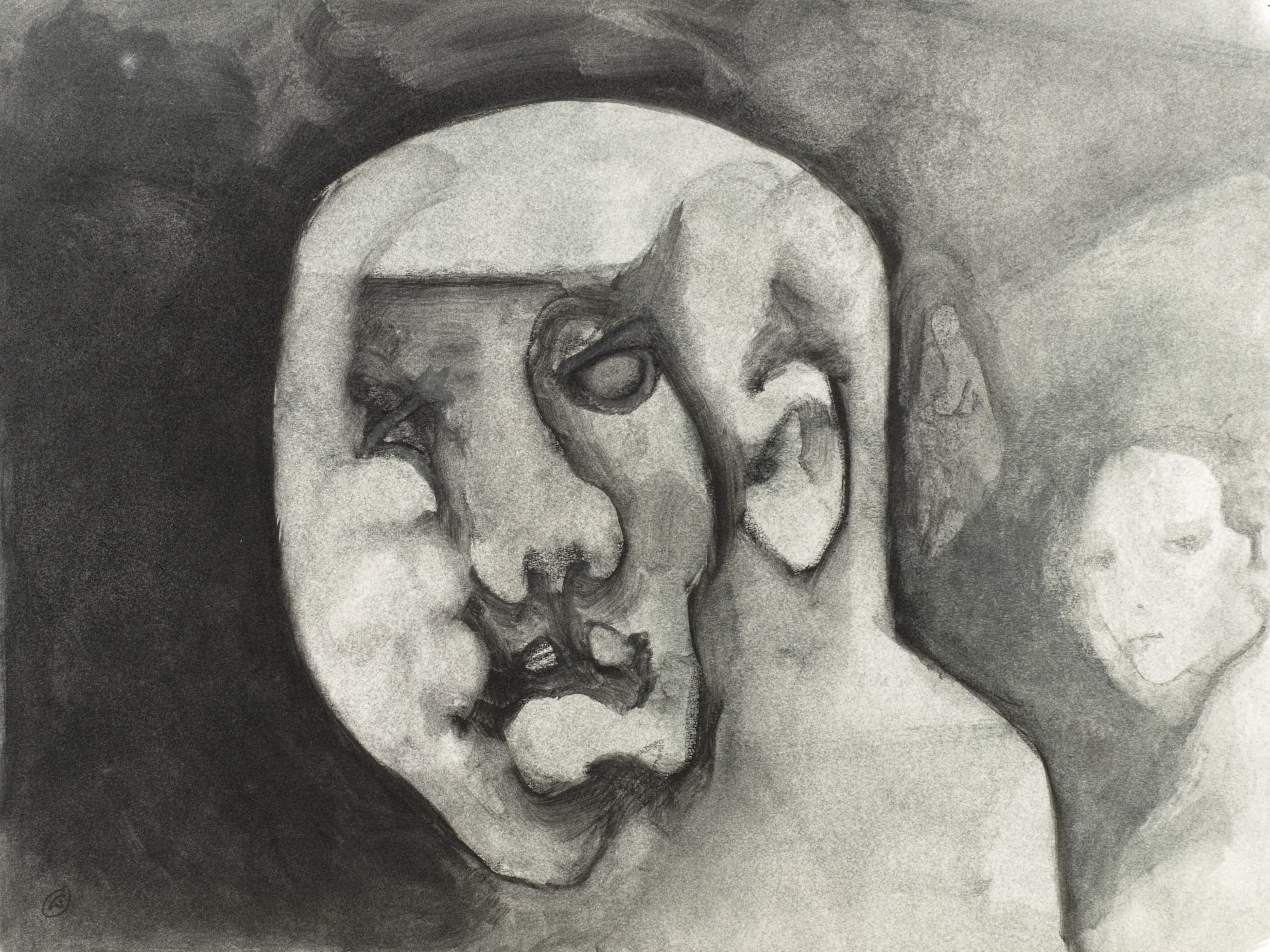 Art with the title "Hand Face".