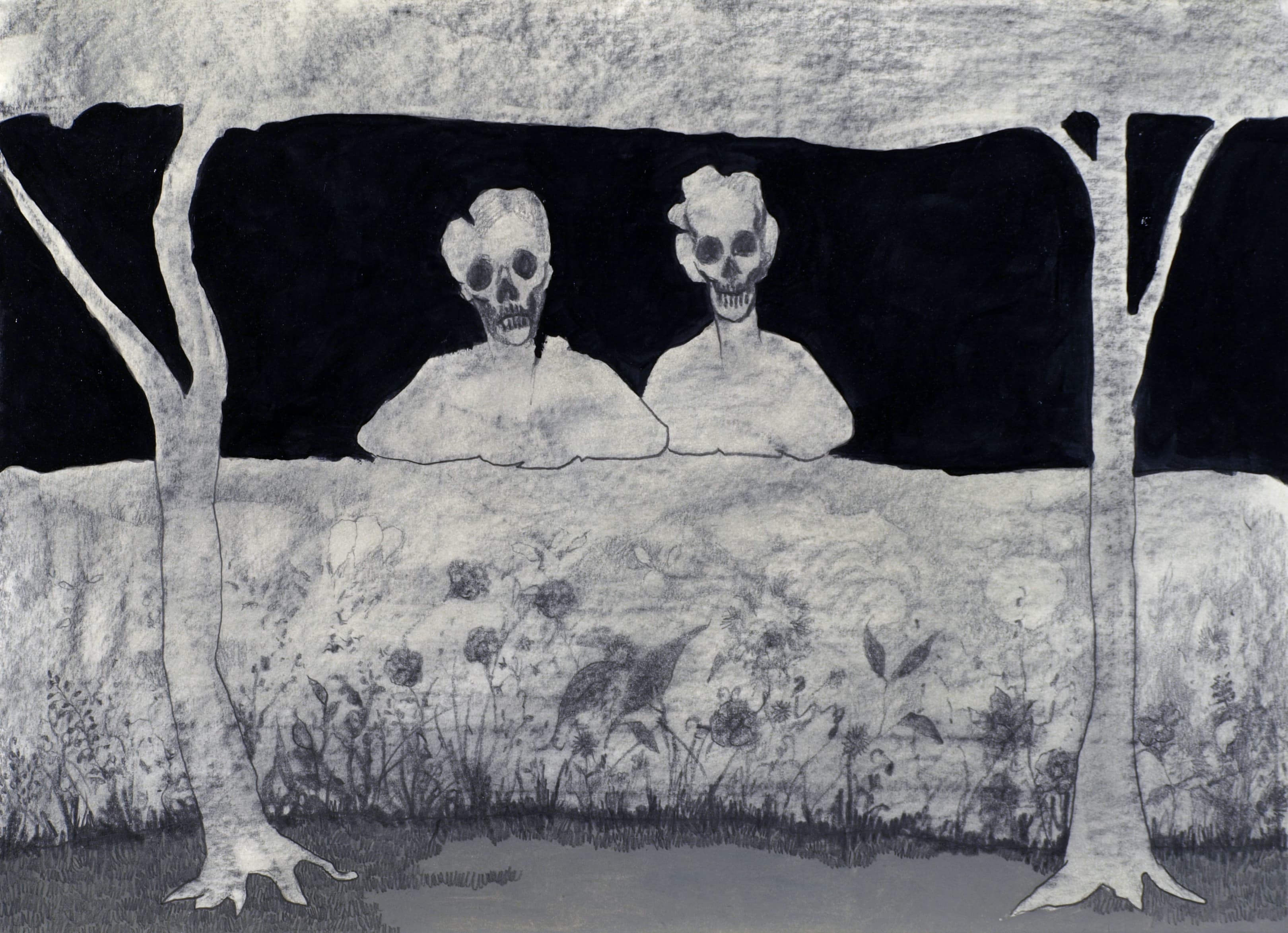 Art with the title "Couple Behind Wall".