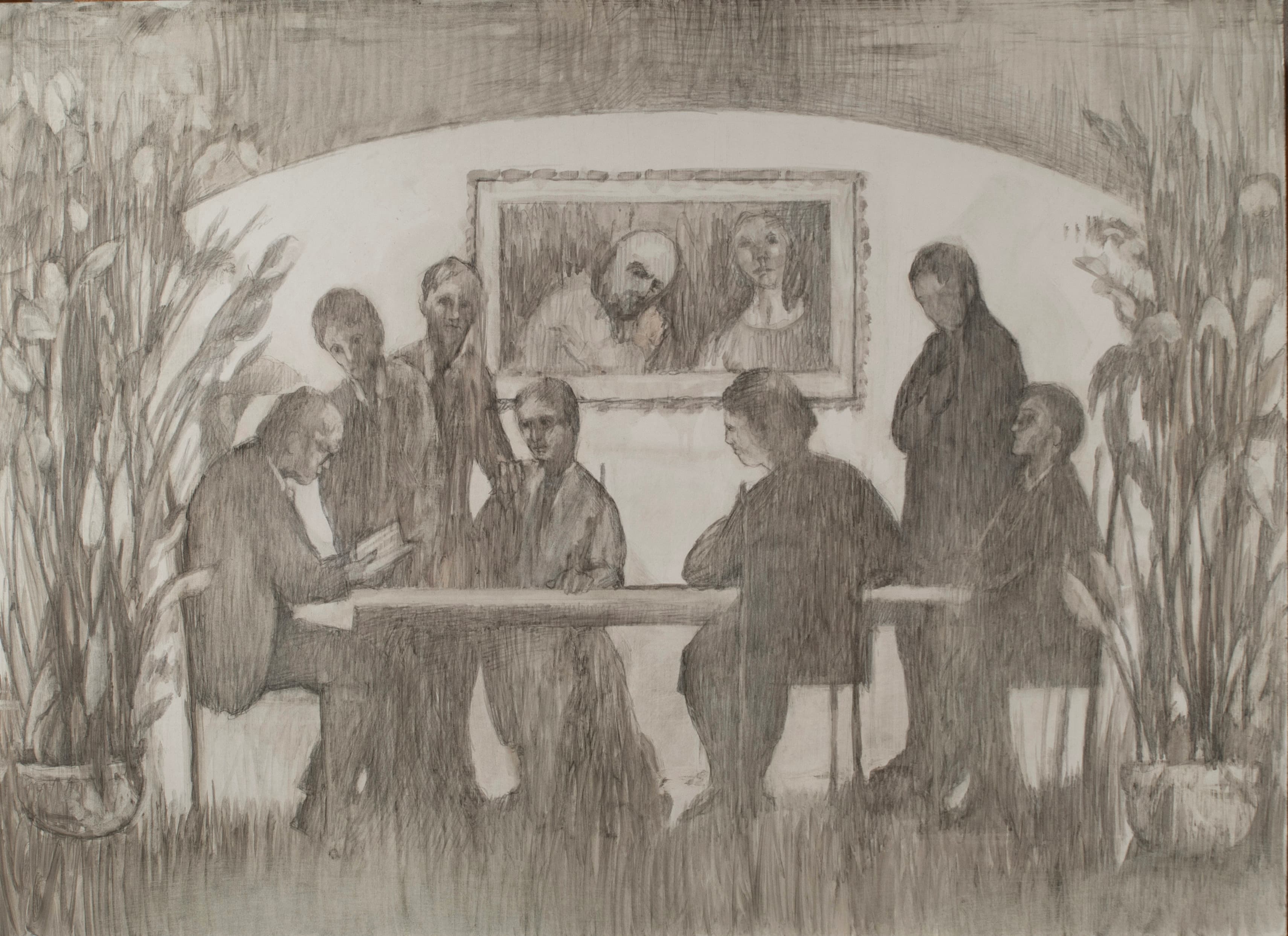 Art with the title "Study for Meeting I".
