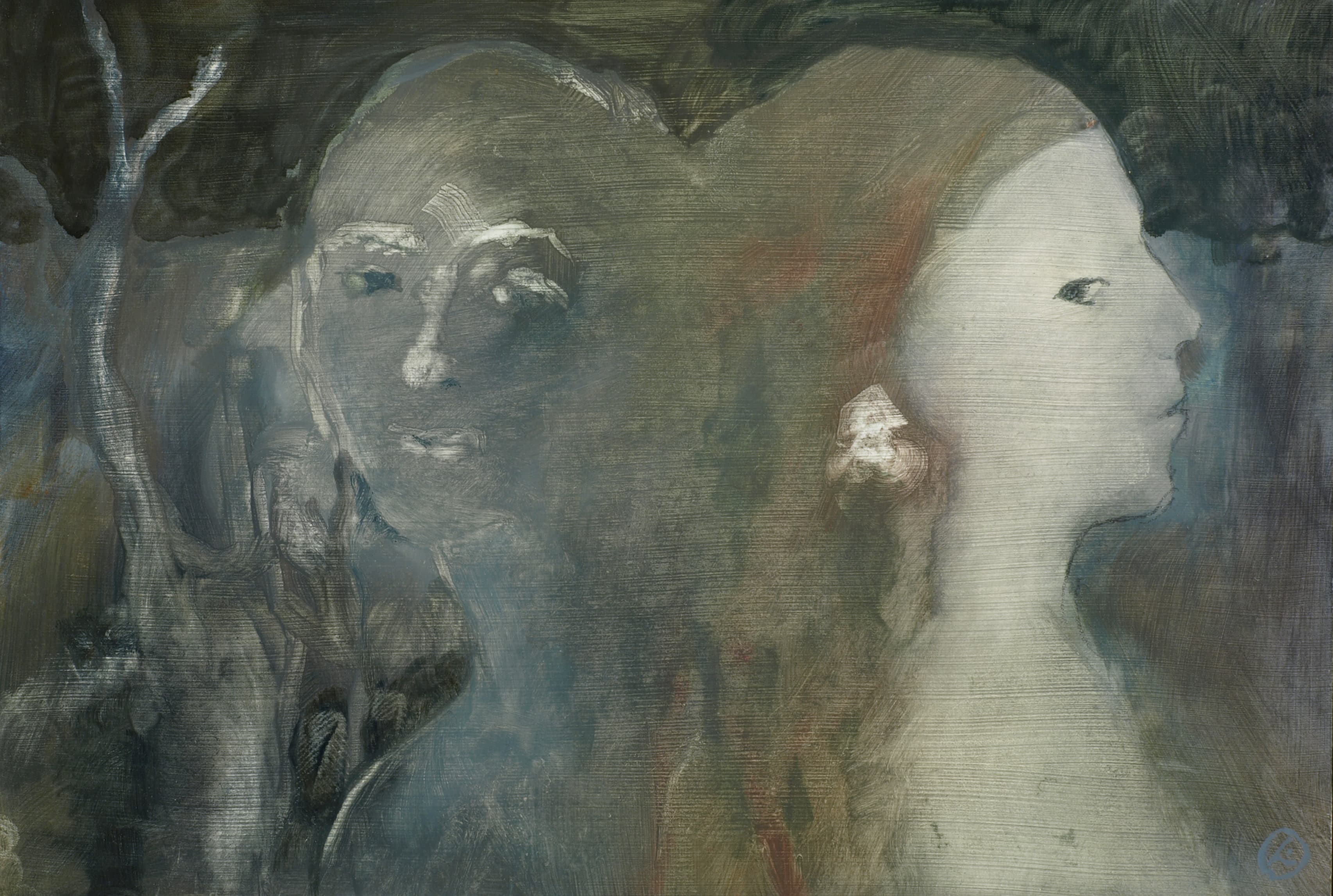Art with the title "Psychic Portrait - Two Faces".