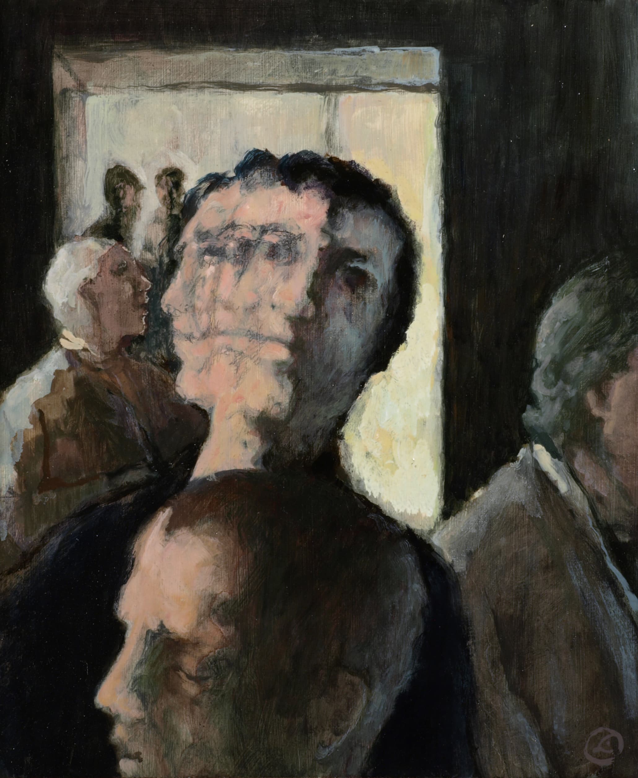 Art with the title "Psychic Portrait - Man in Crowd".