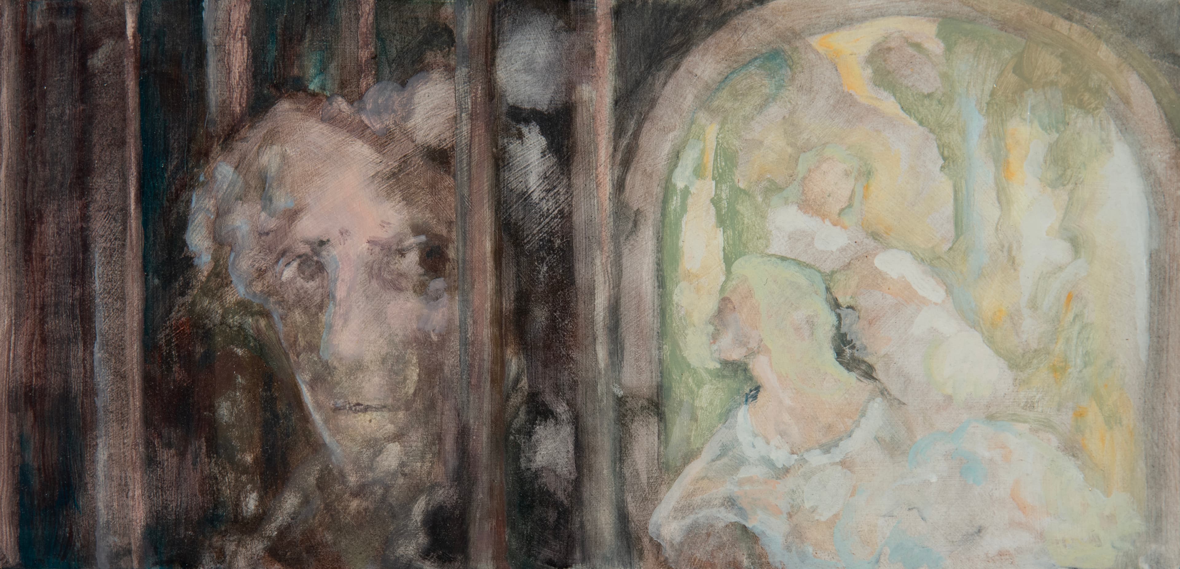 Art with the title "Man Left with Figures Right".