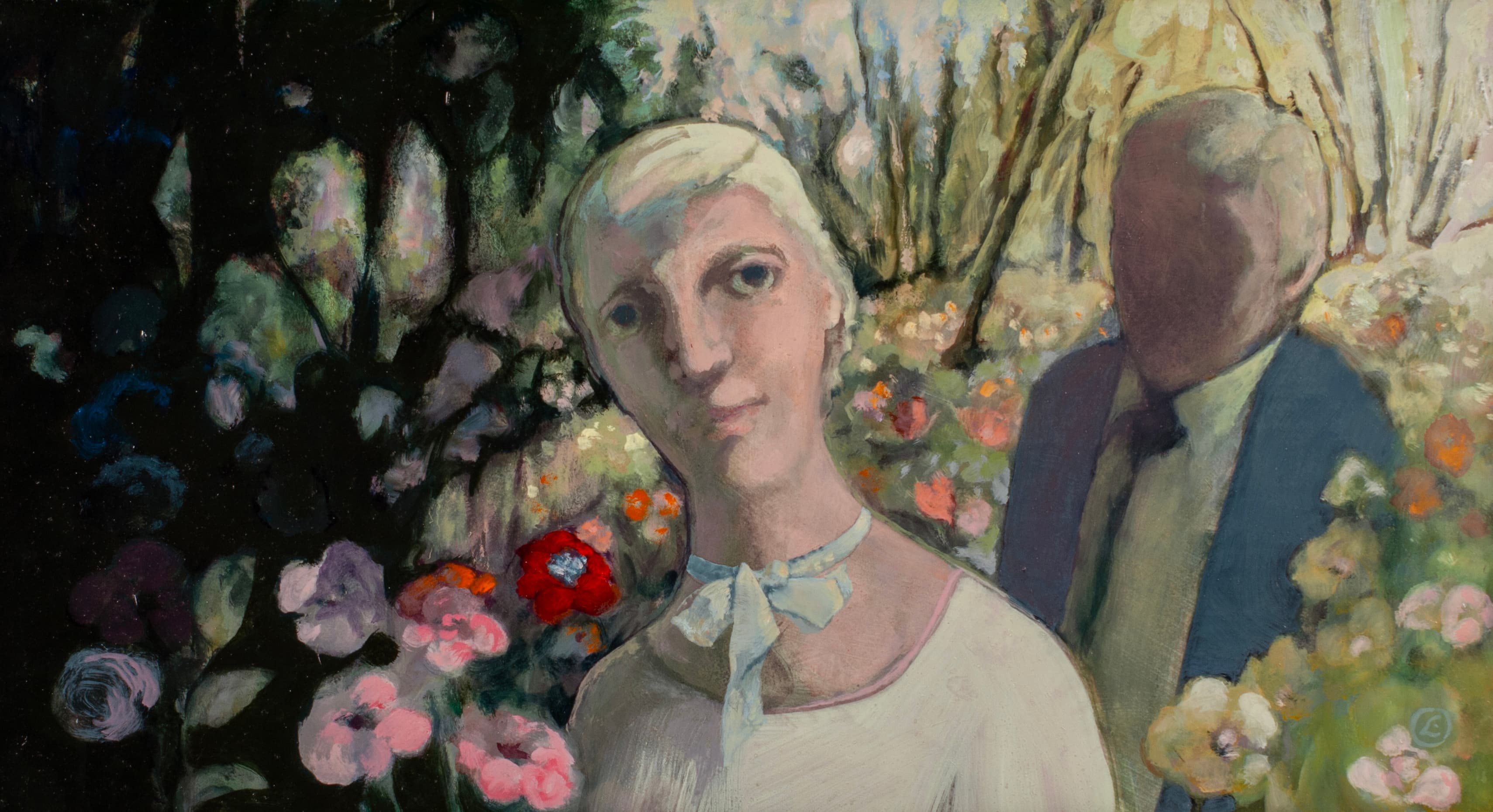 Art with the title "Flirtation in the Garden".