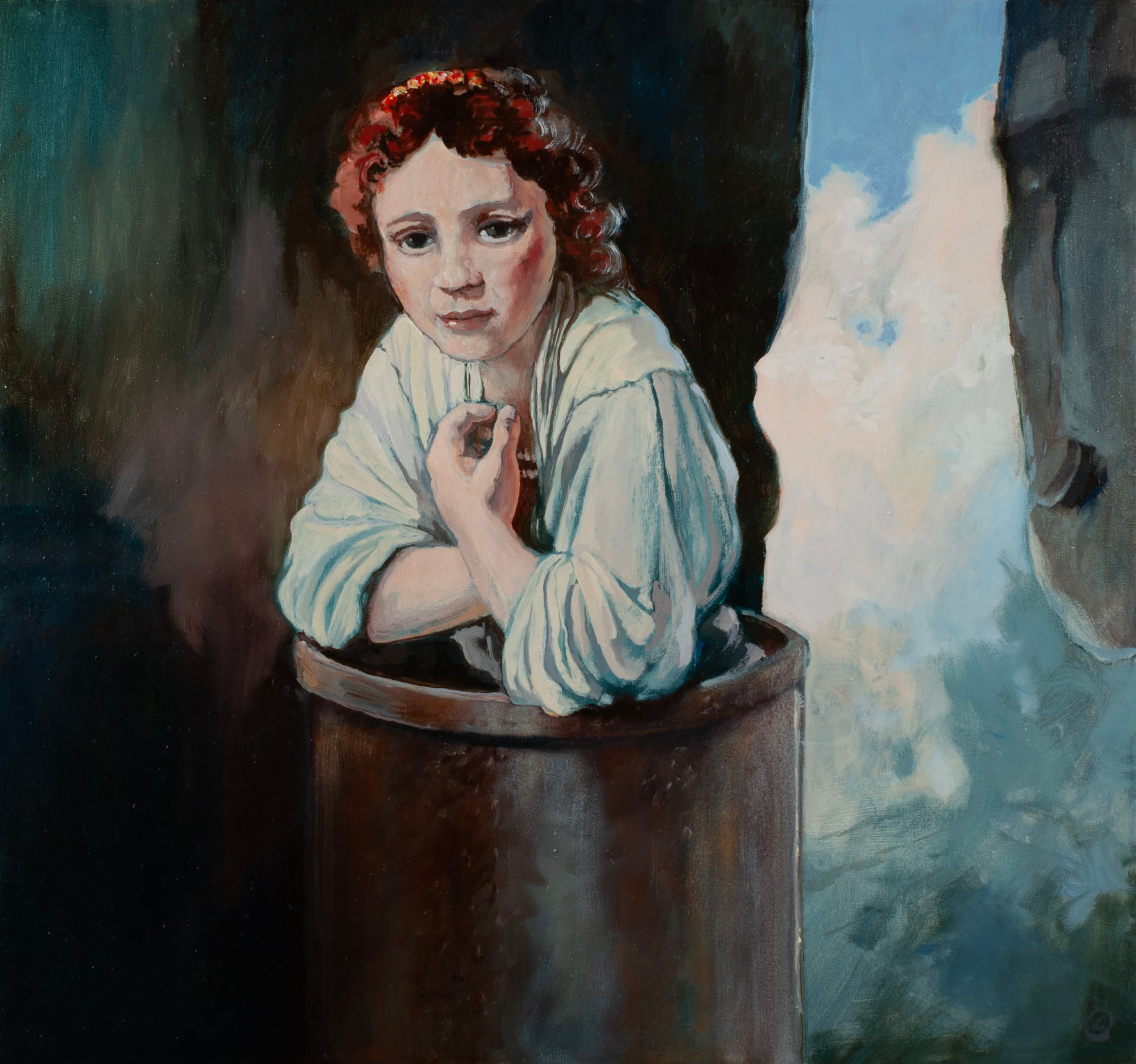 Art with the title "Girl in Chimney".