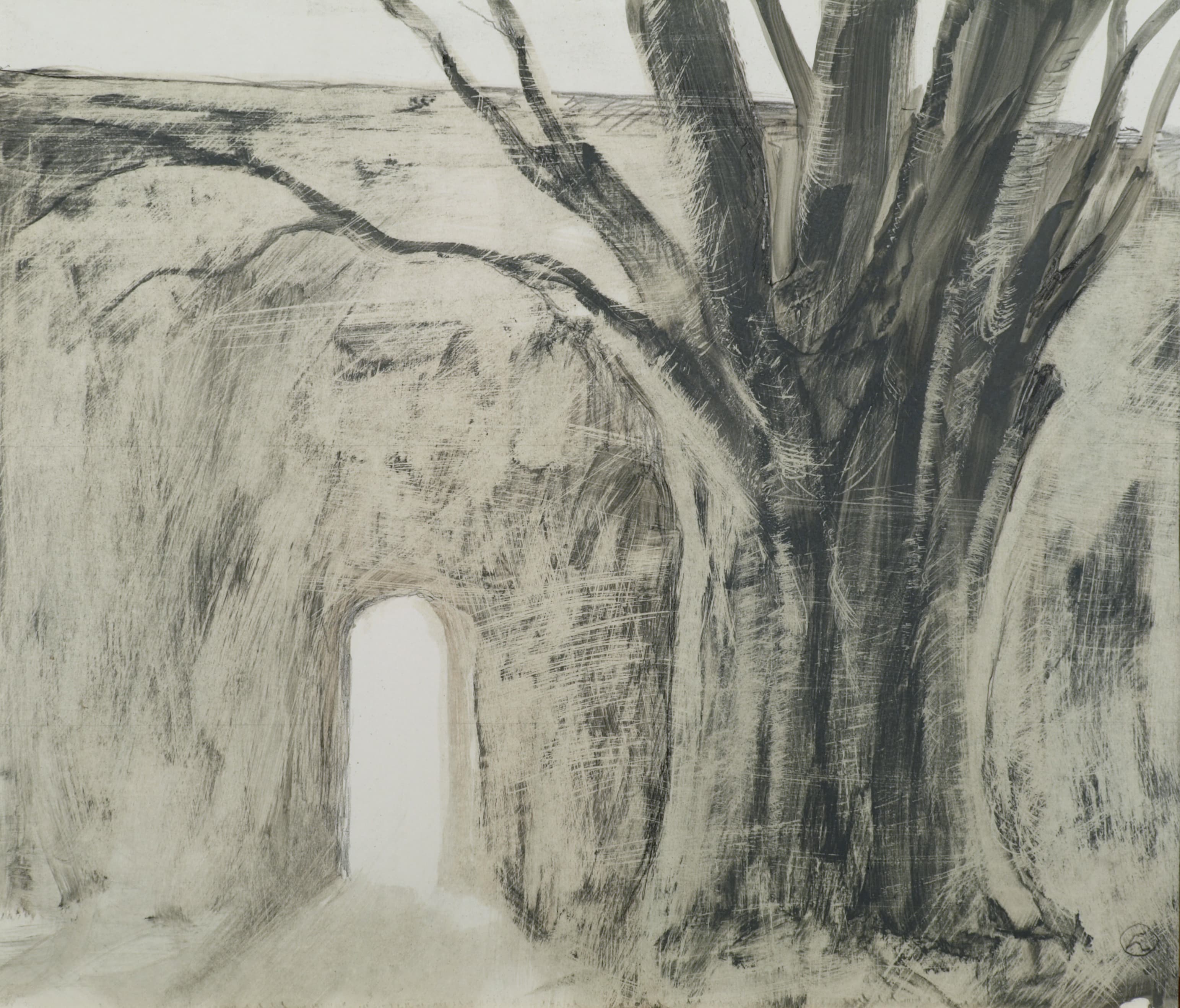 Art with the title "Tree and Wall".