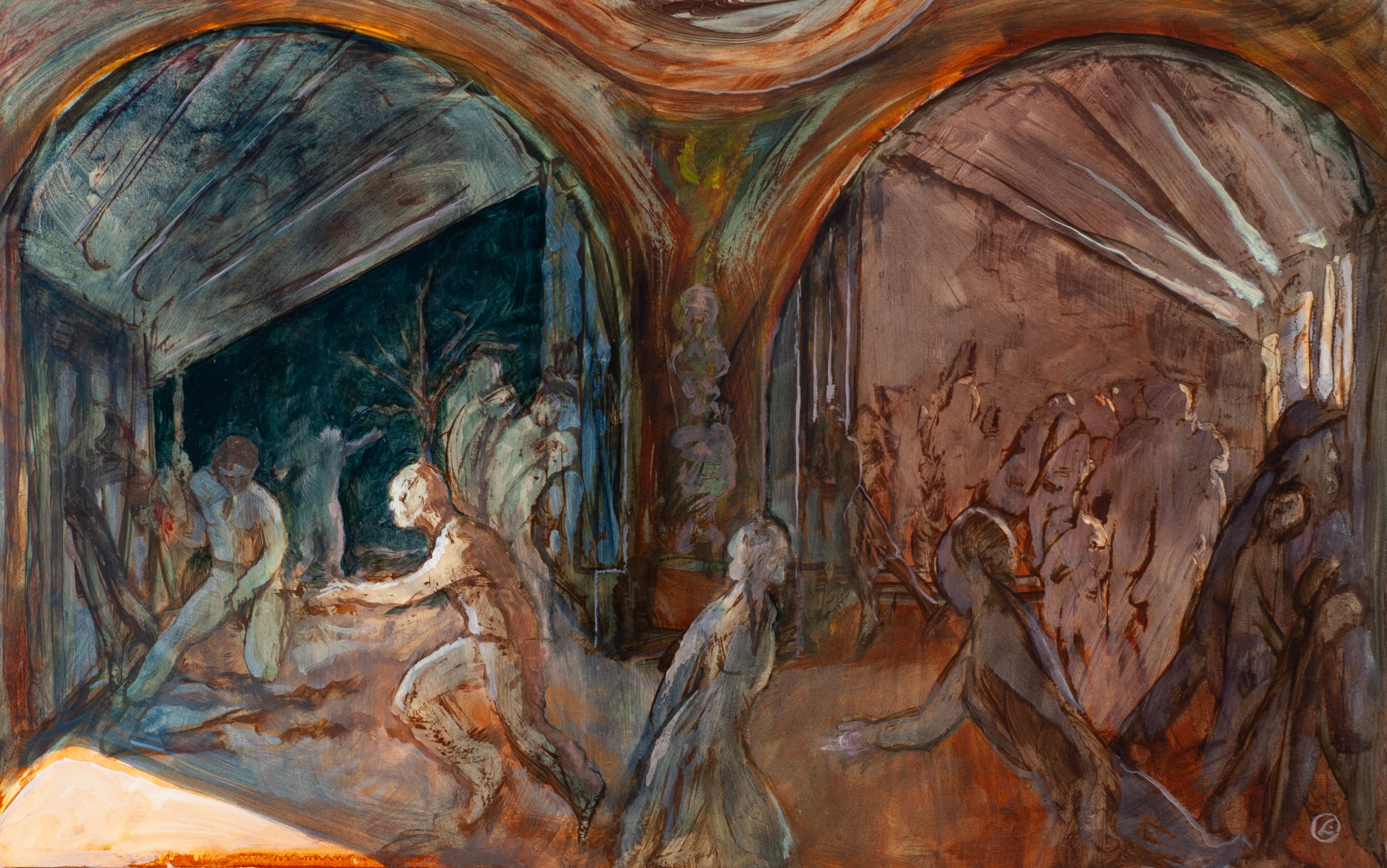 Art with the title "Mall Scene II".