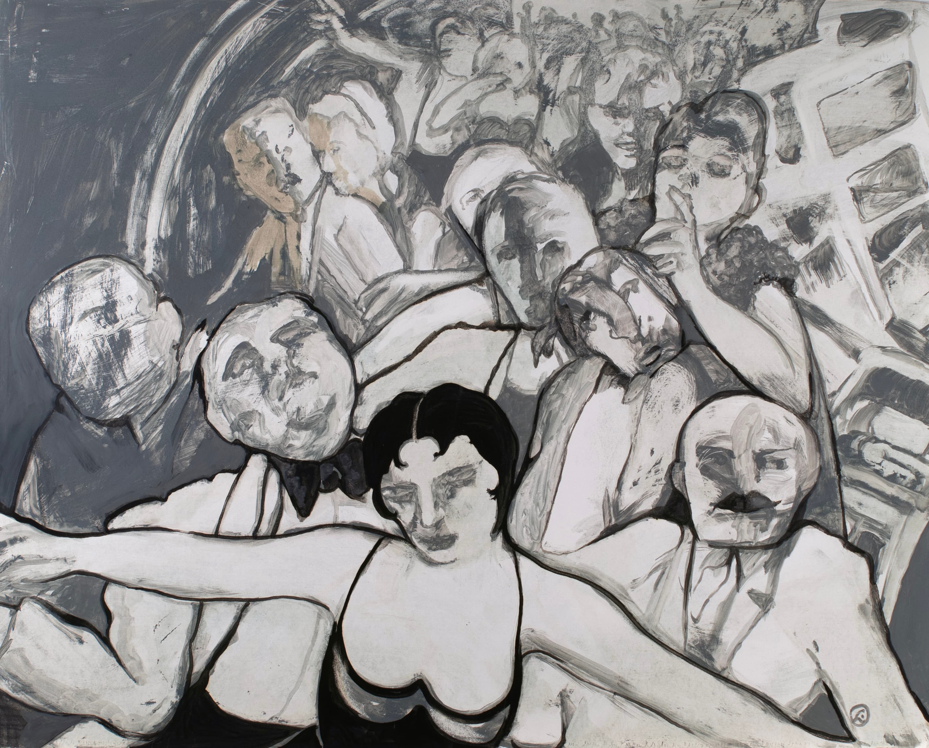 Art with the title "She Leads the Crowd".