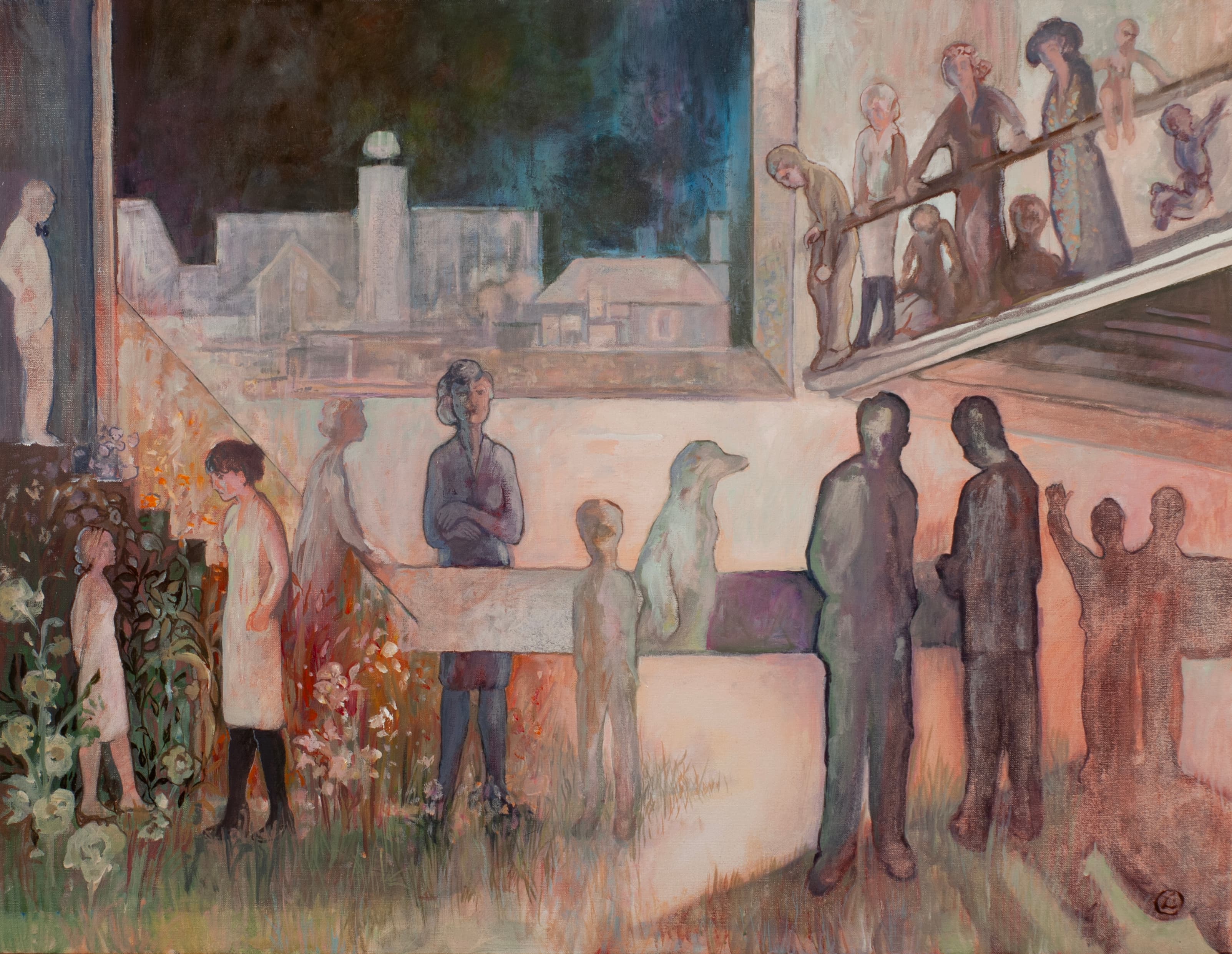 Art with the title "Dumb Show with Balcony and Animal".