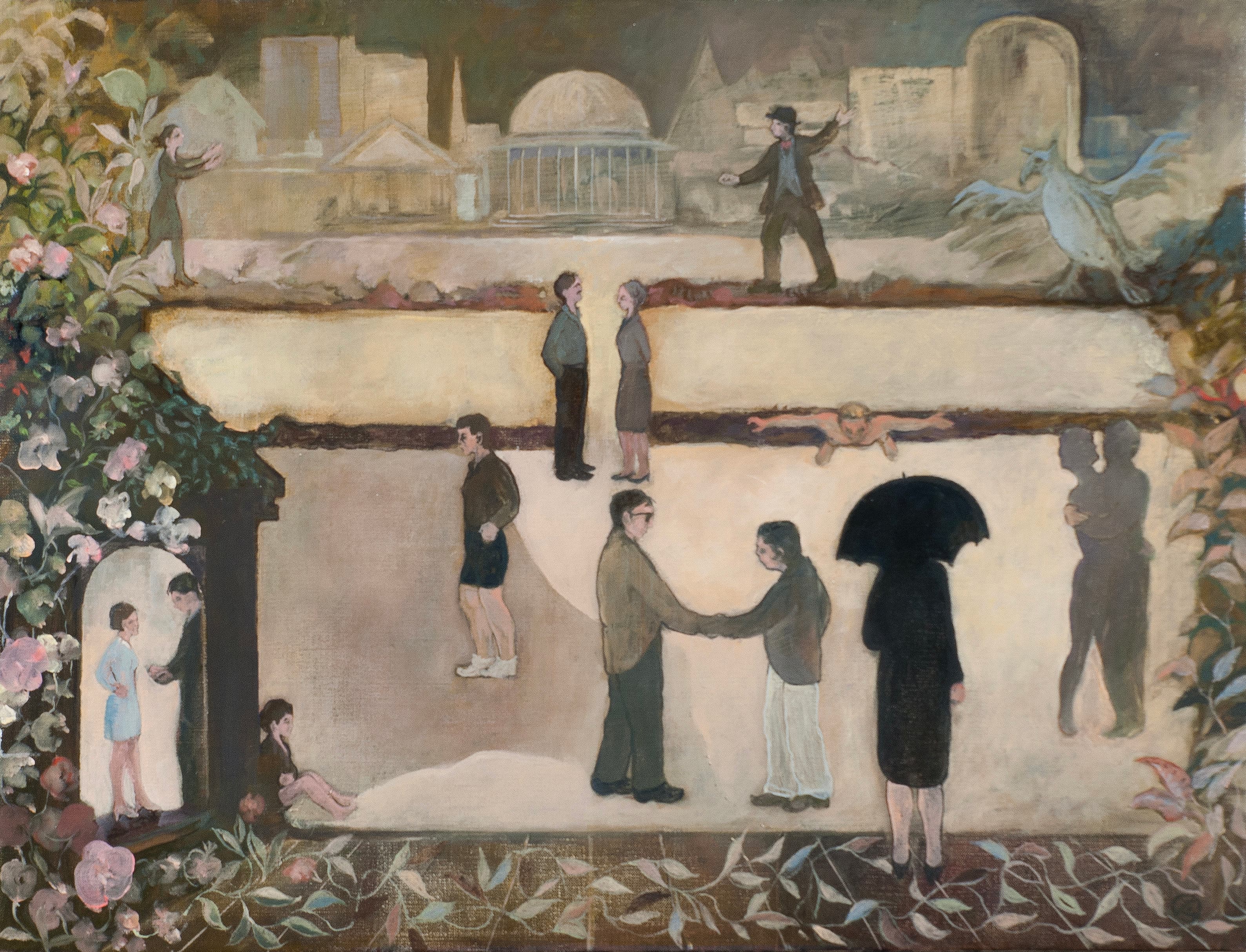 Art with the title "Dumb Show with Black Umbrella".