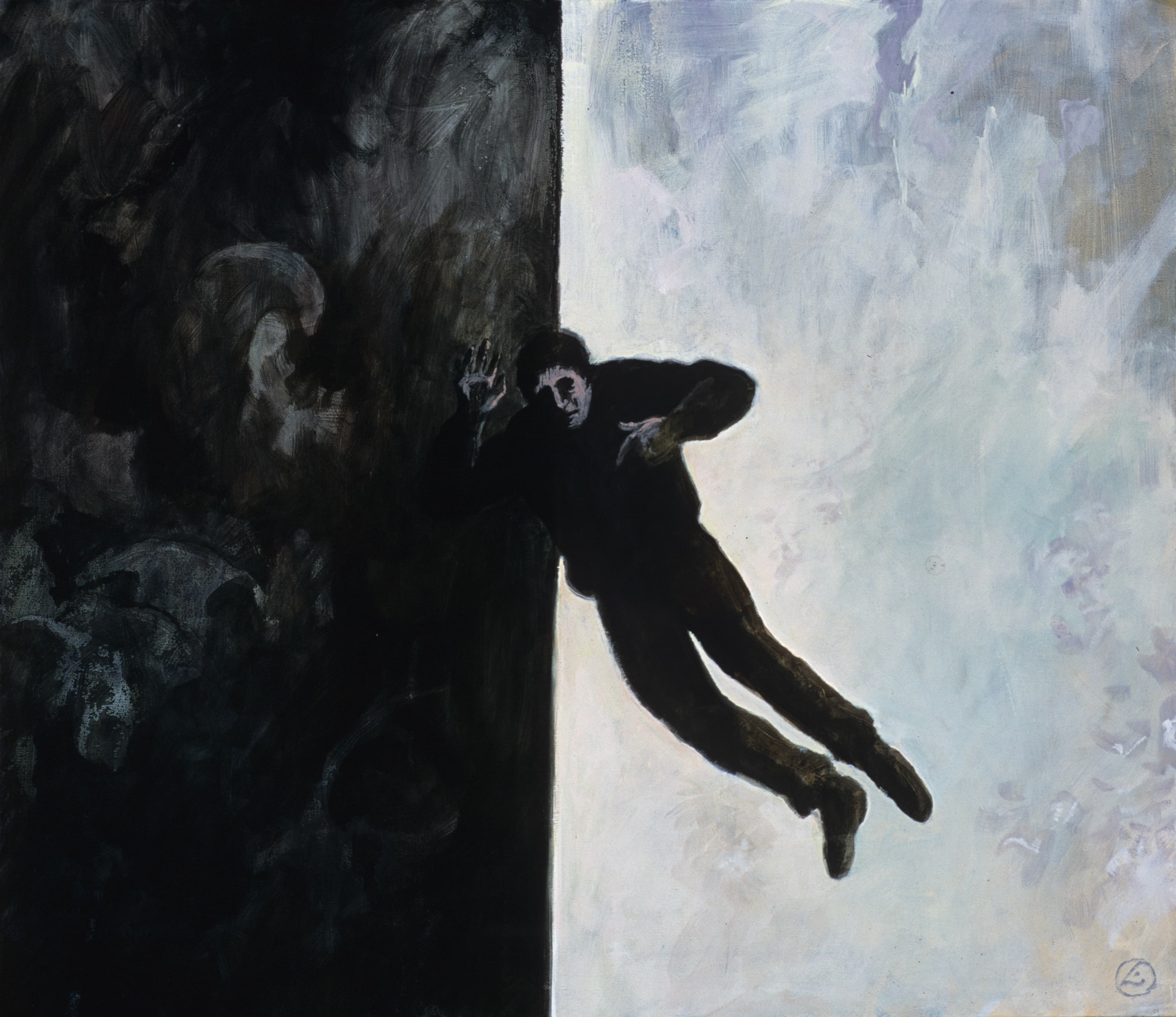 Art with the title "Man on Dark Edge".