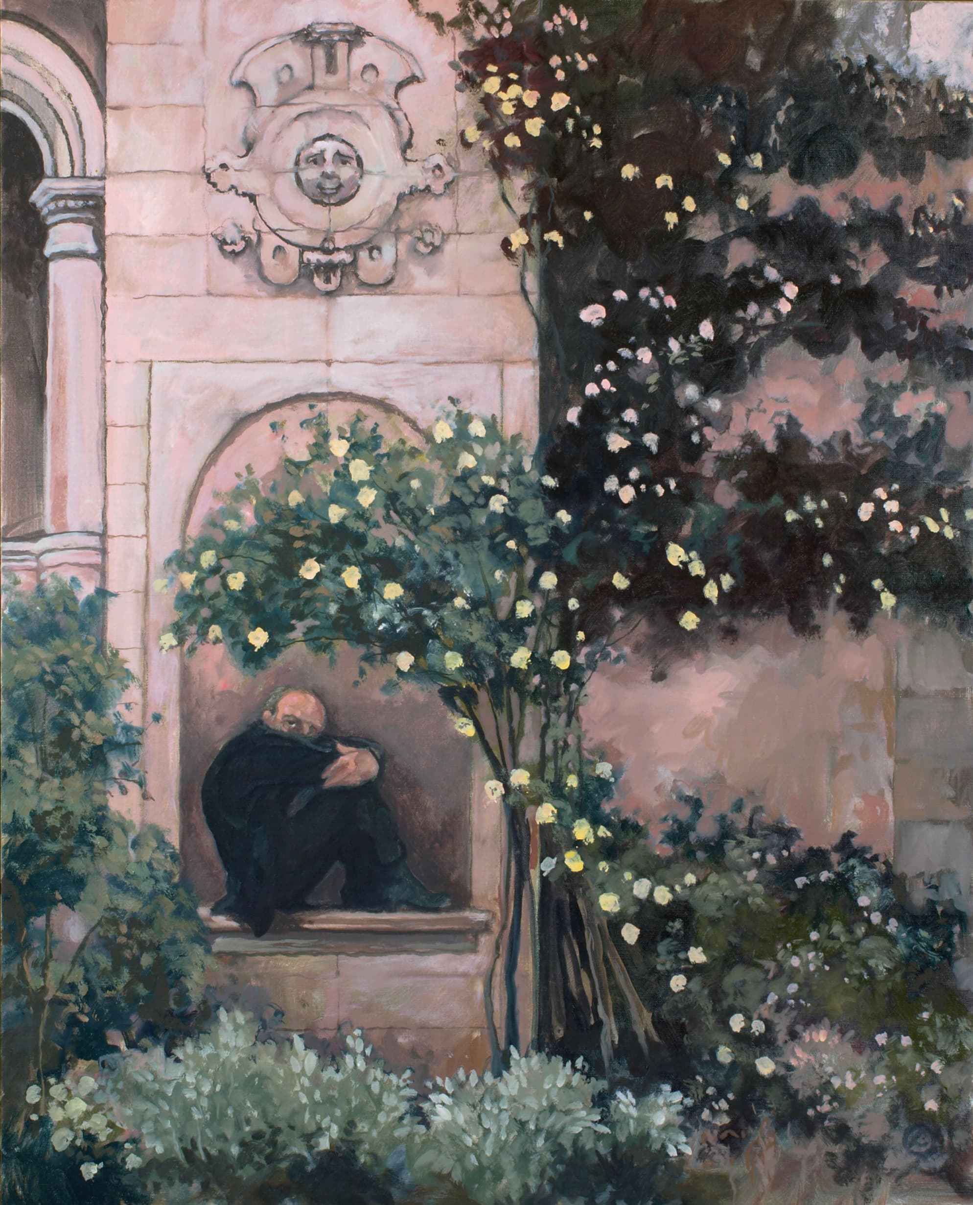Art with the title "Man in Garden Niche".