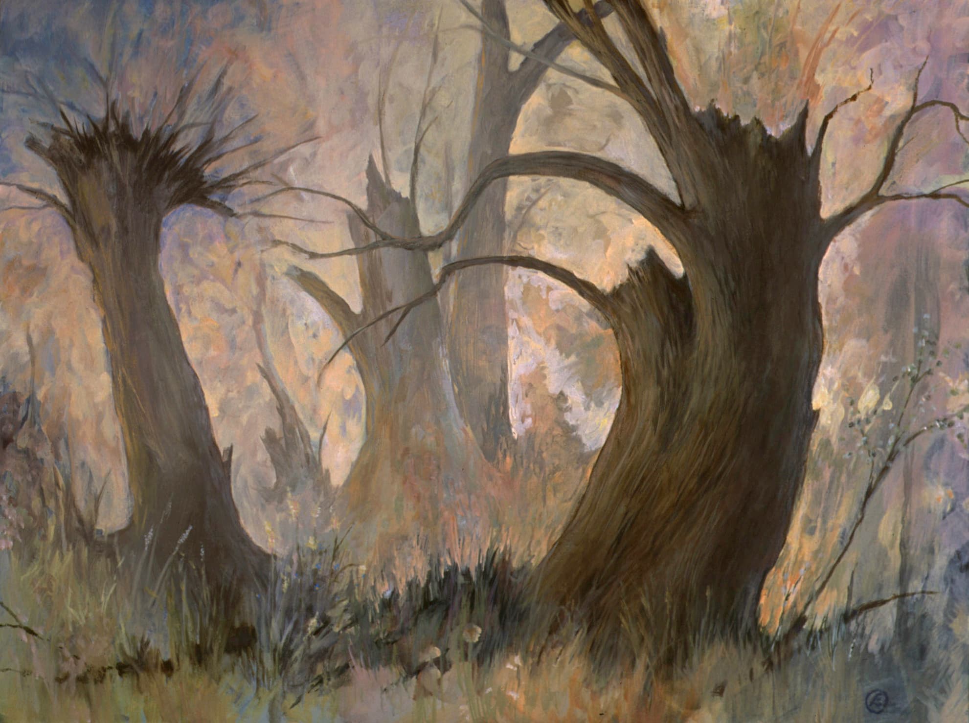 Art with the title "Broken Trees in Landscape".