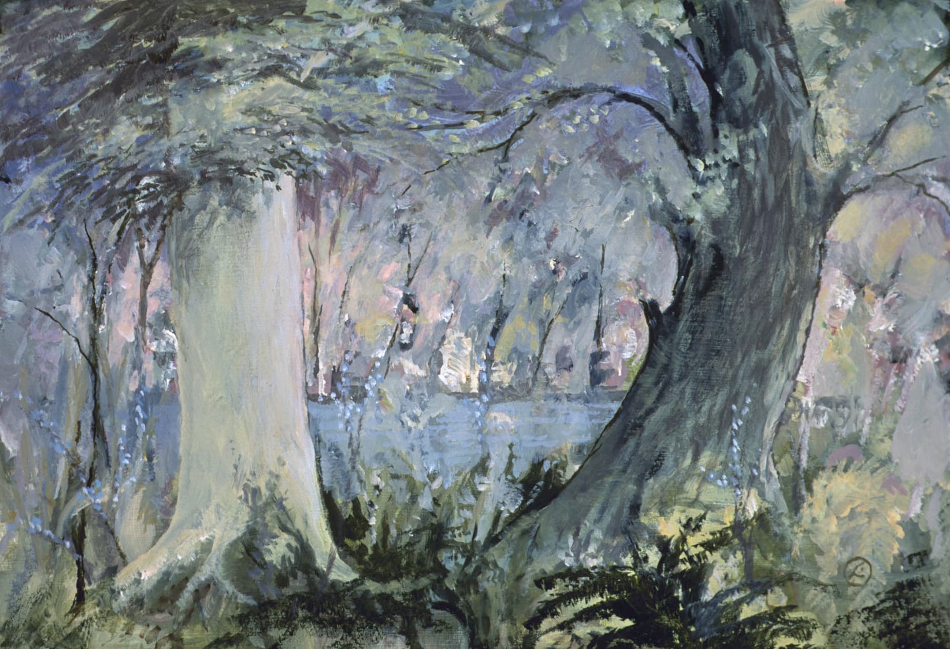 Art with the title "Landscape with Two Trees".