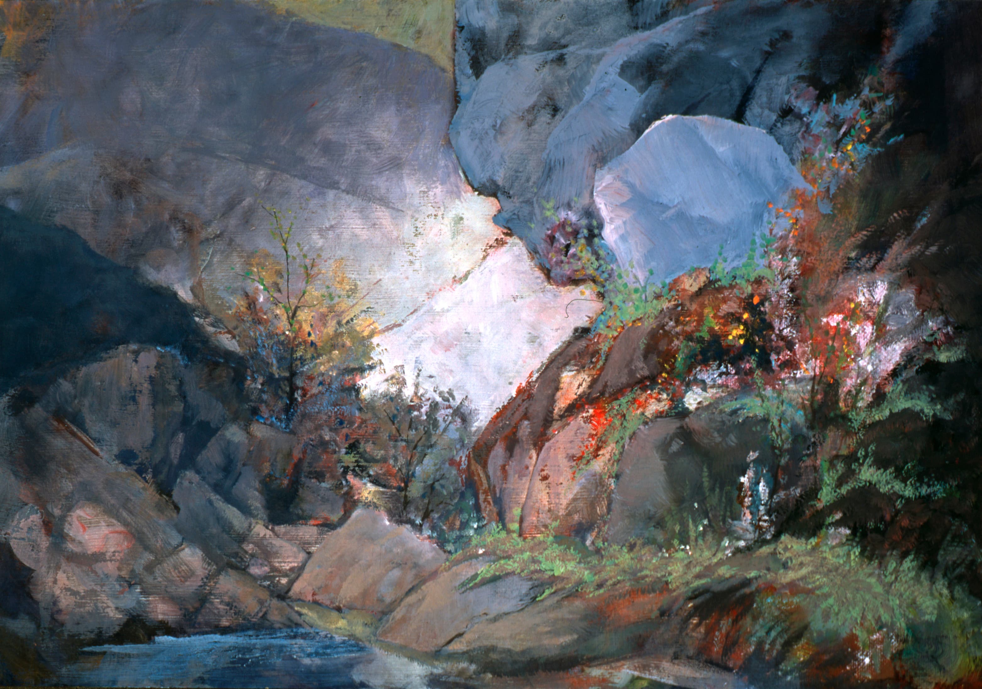 Art with the title "Landscape with Small Stream Lower Left".