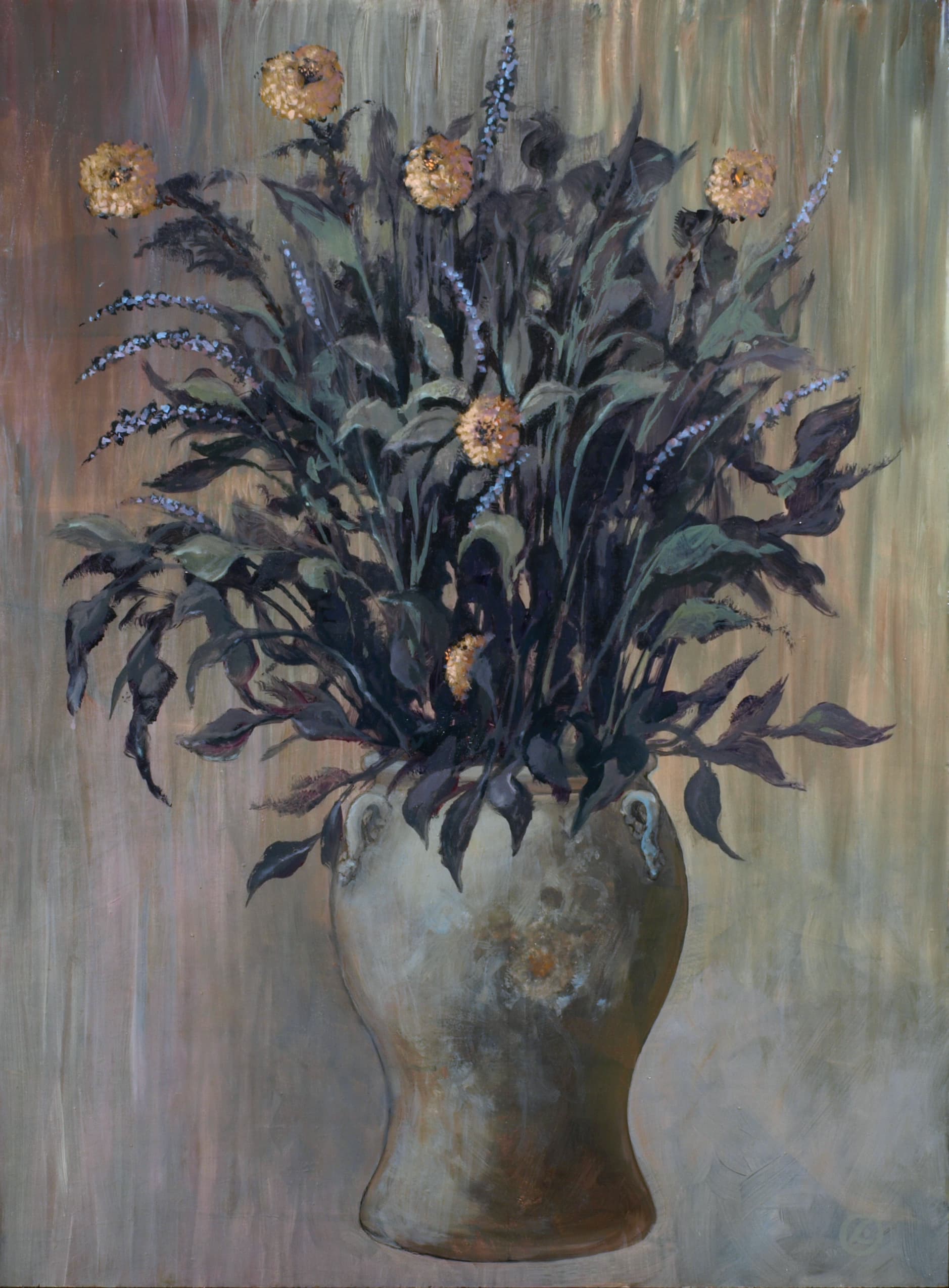 Art with the title "Flowers in a Korean Jar".