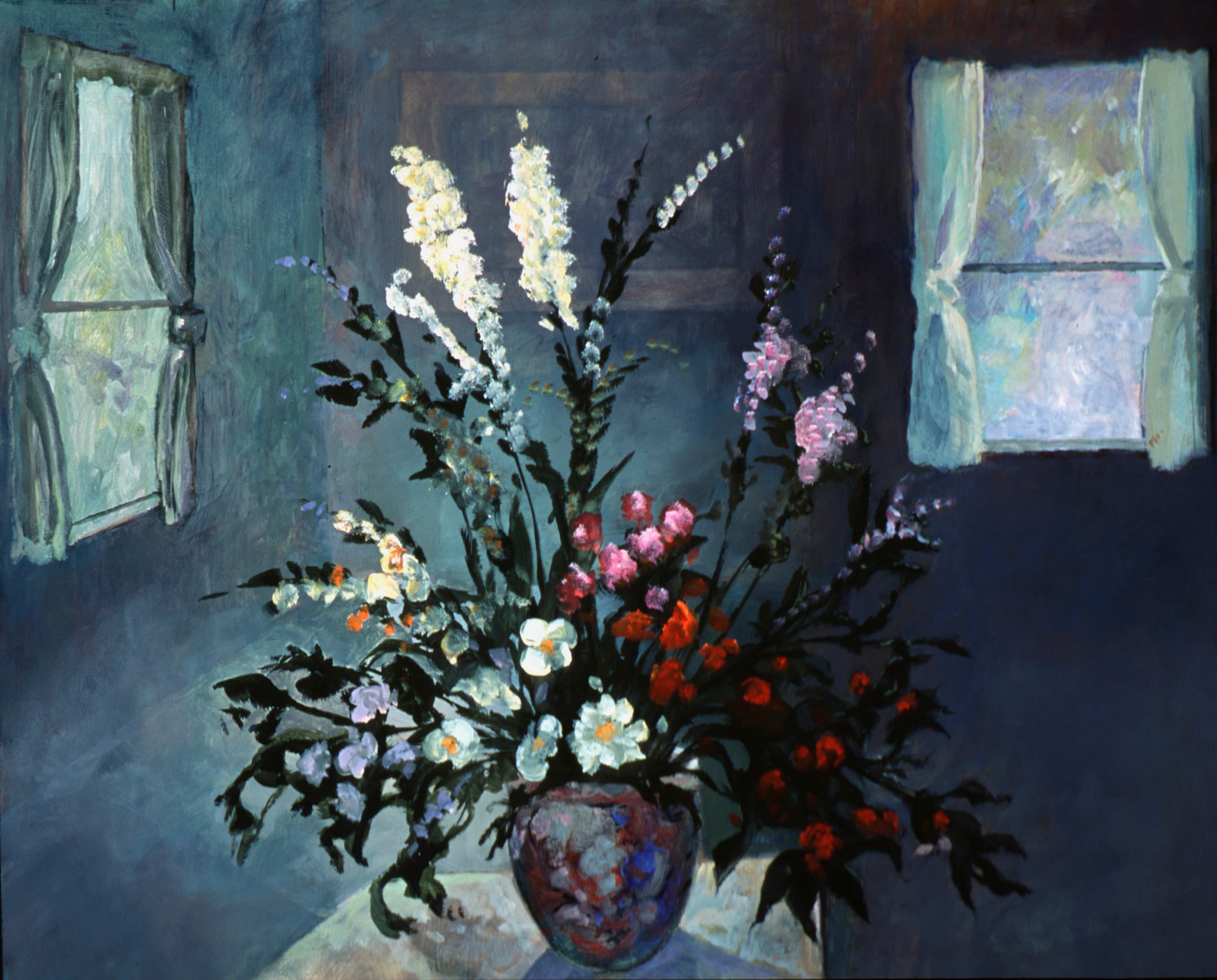 Art with the title "Bouquet in Empty Room".