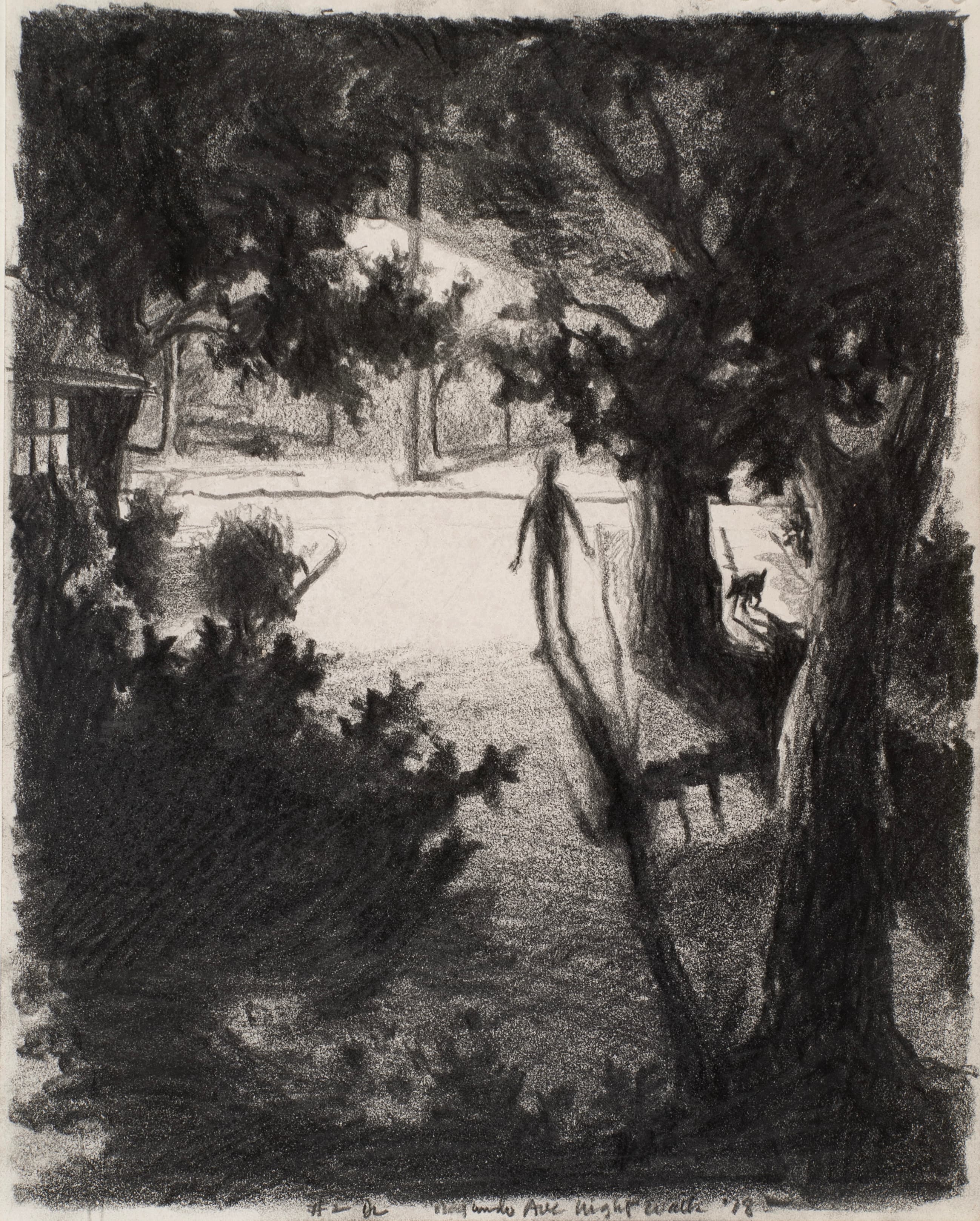 Art with the title "Negundo Avenue Night Walk pencil".