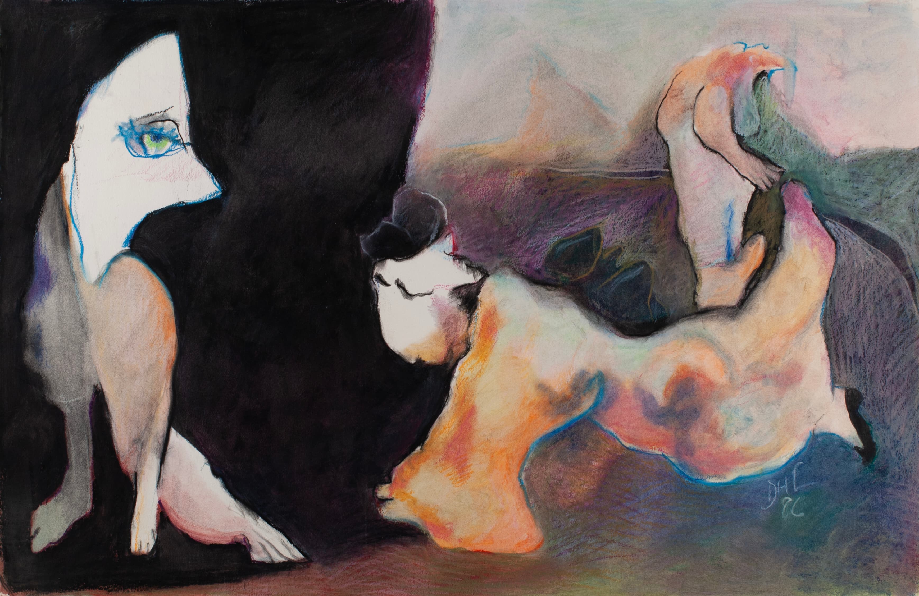 Art with the title "She Watches".