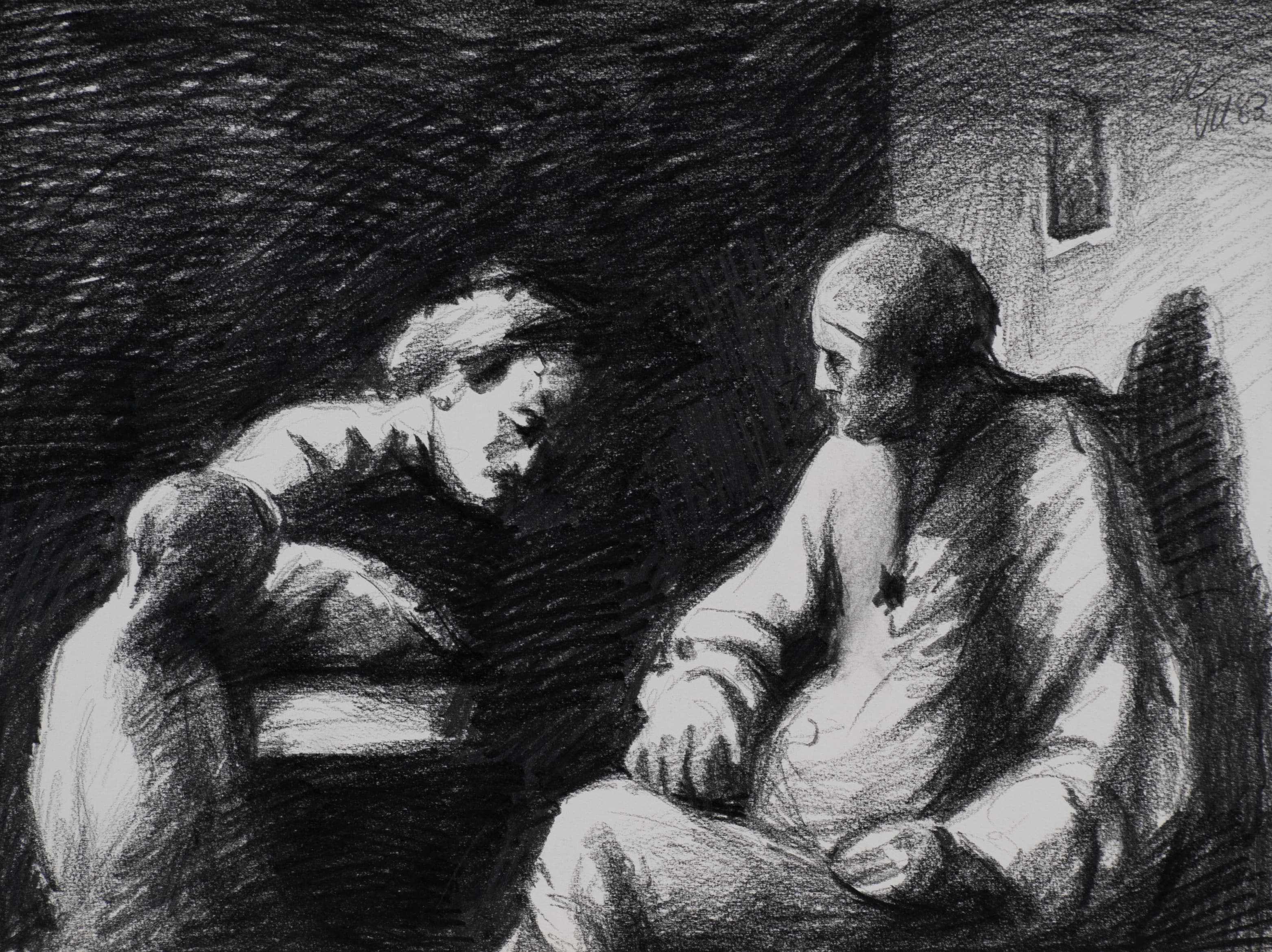 Art with the title "Study after Daumier".
