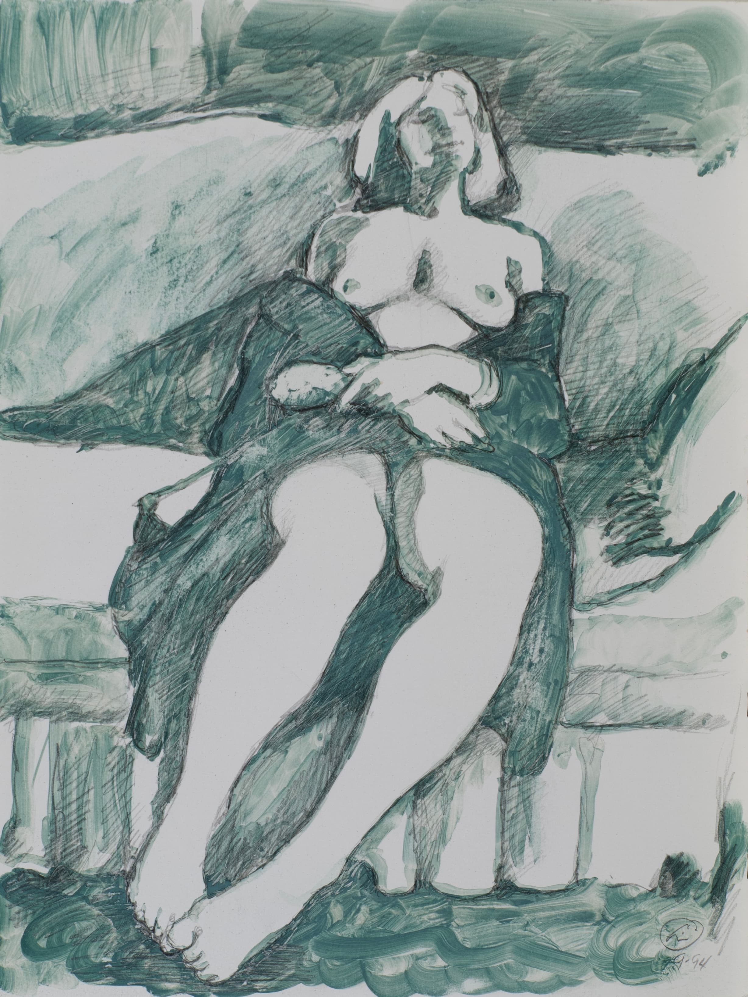 Art with the title "Seated Figure with Blanket".