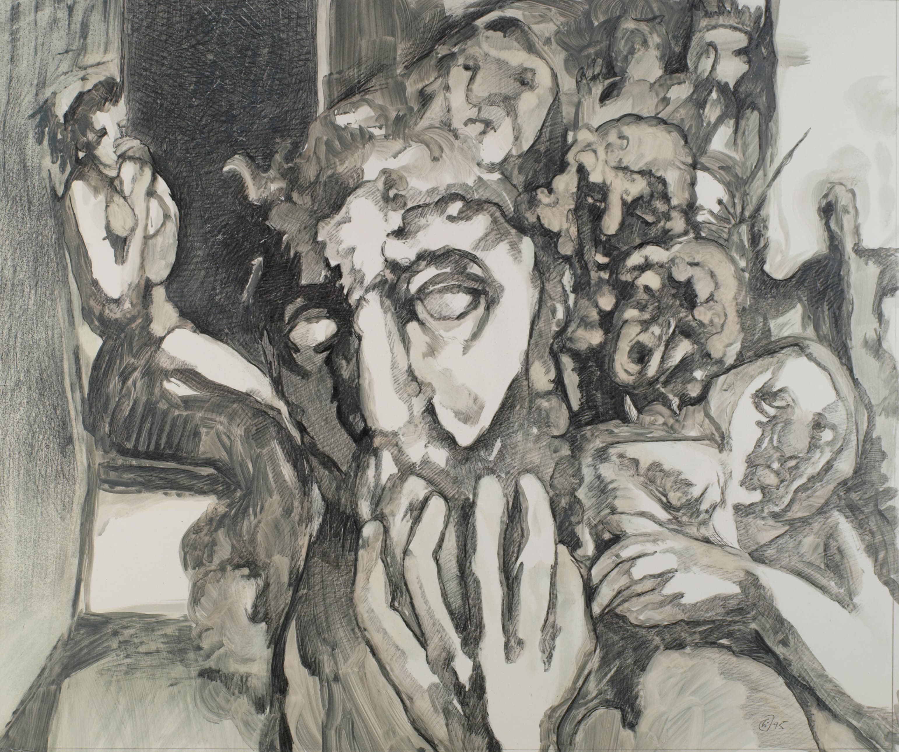 Art with the title "Man with Fingers".