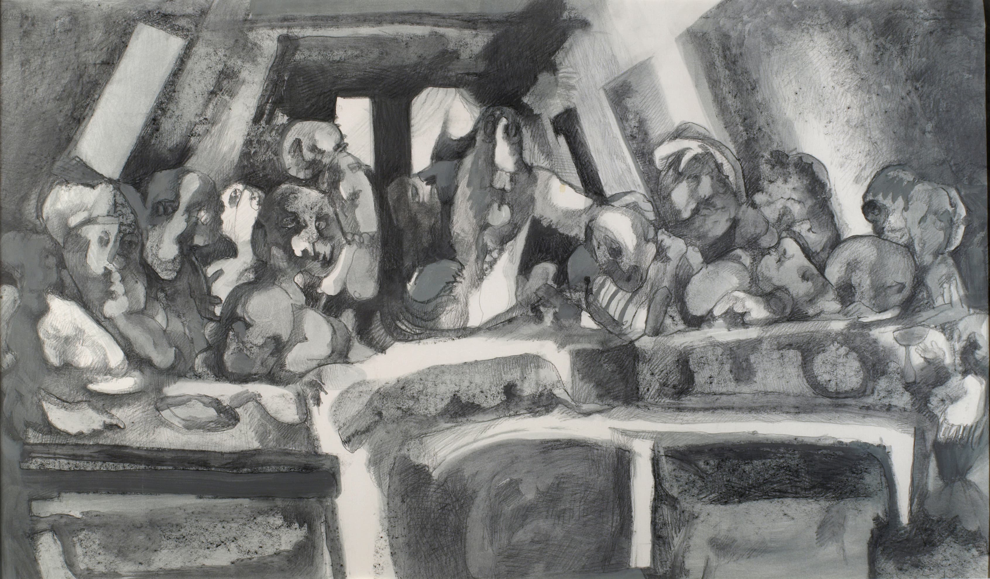 Art with the title "Study for Last Supper, Long Table".