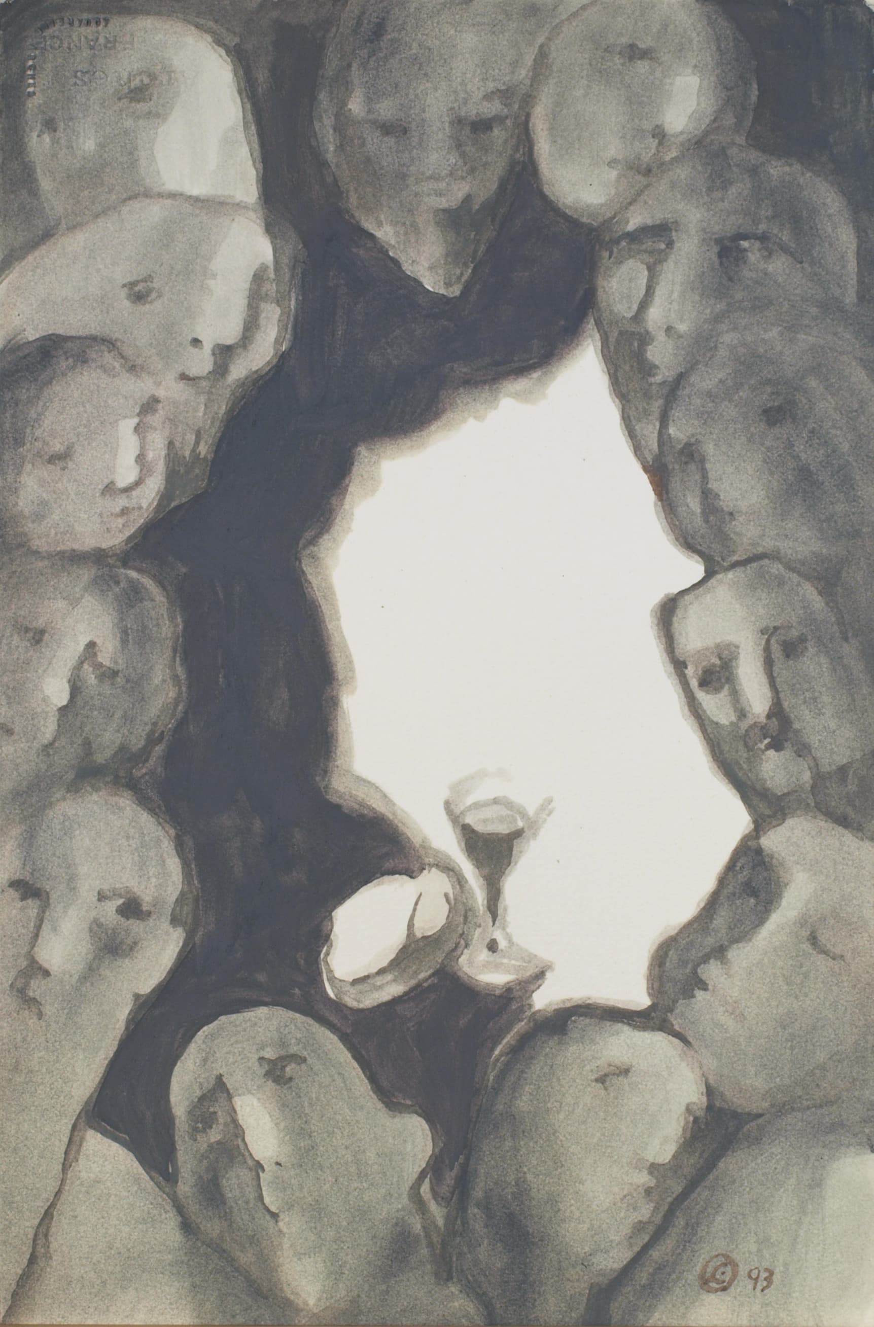 Art with the title "Last Supper Circle with Bread and Wine".