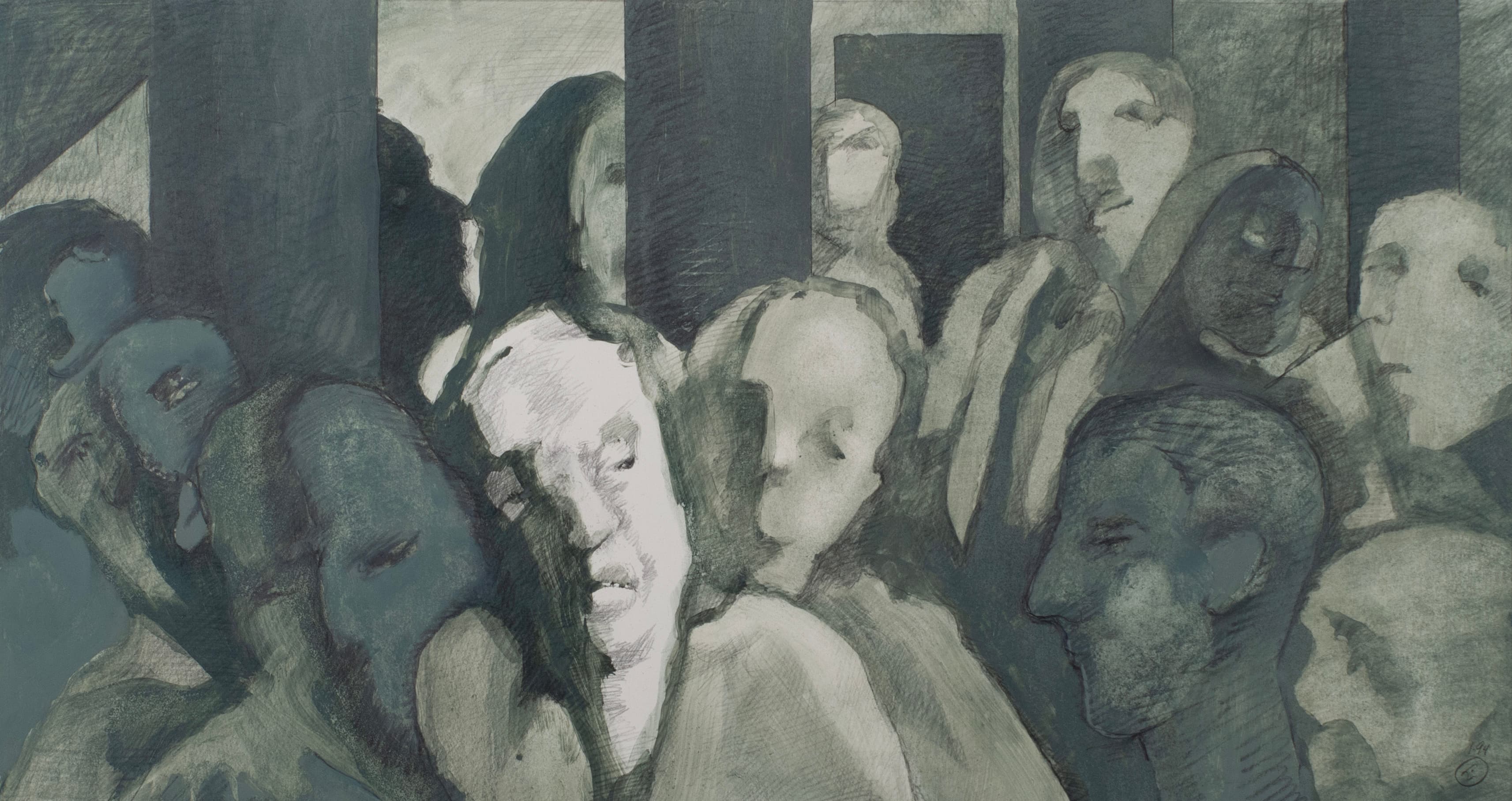 Art with the title "Last Supper, Man with Crowd".