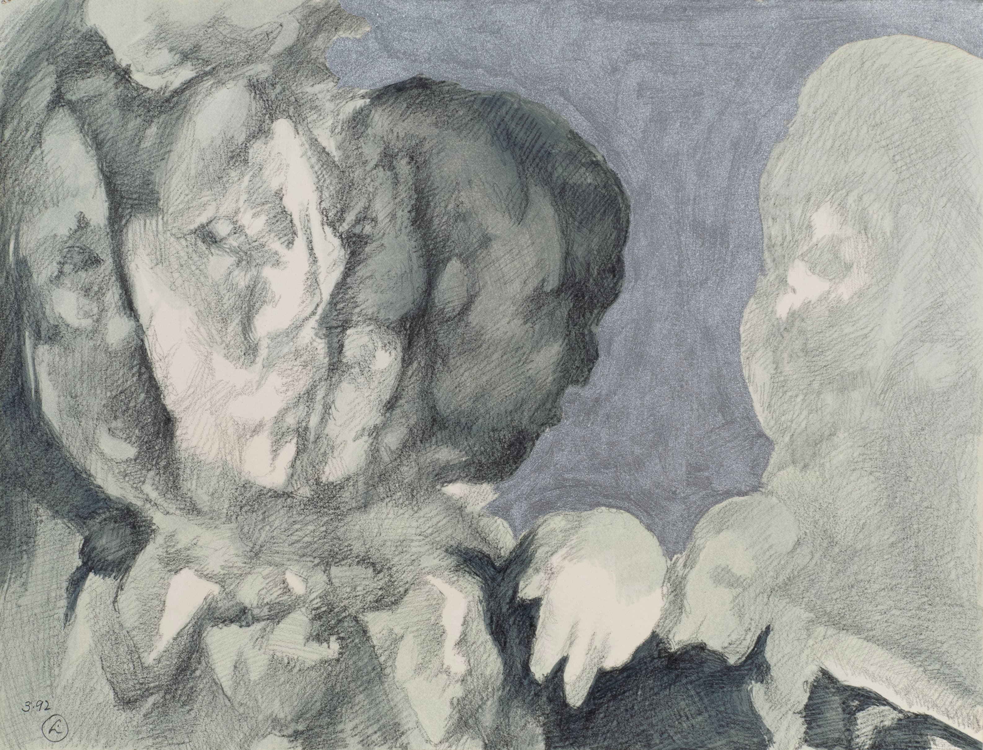 Art with the title "Multiple Faces Sketch 21".