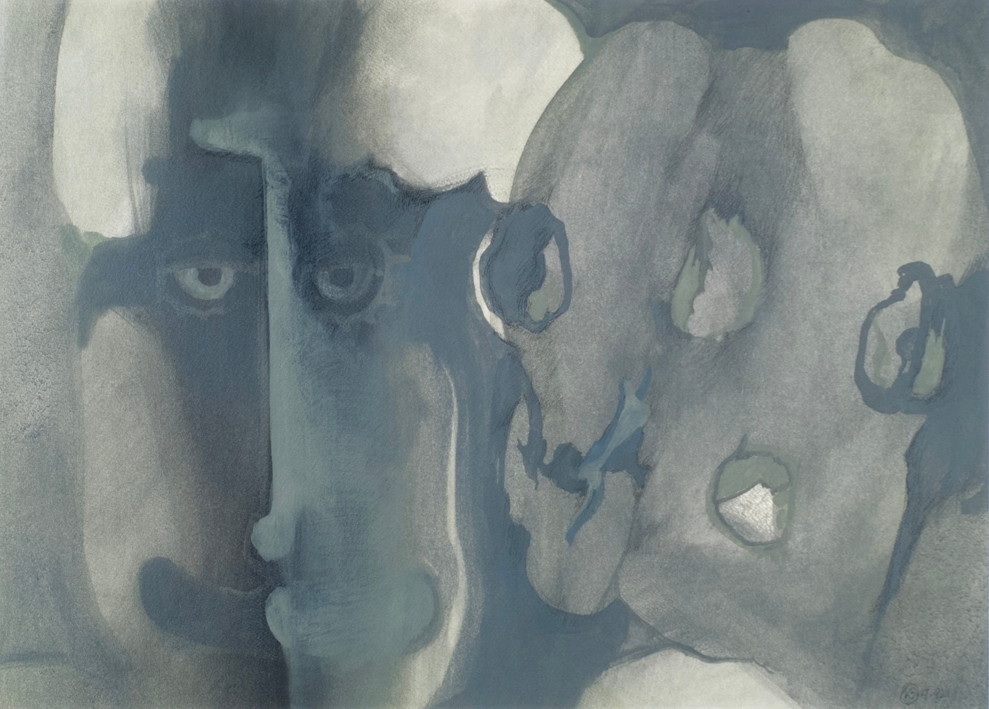 Art with the title "Multiple Faces Sketch 3".