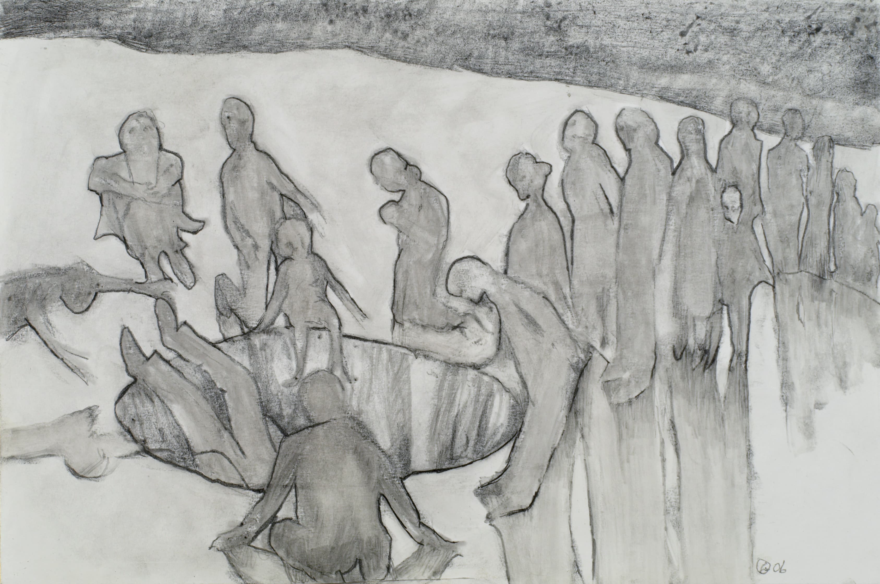 Art with the title "Descending the Hole".