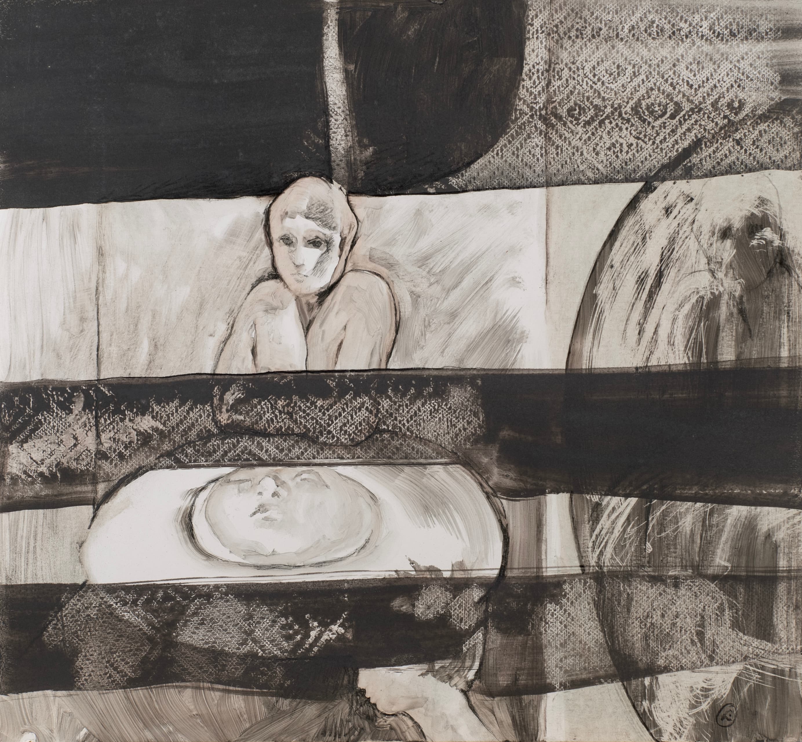 Art with the title "Man with Plate and Face".