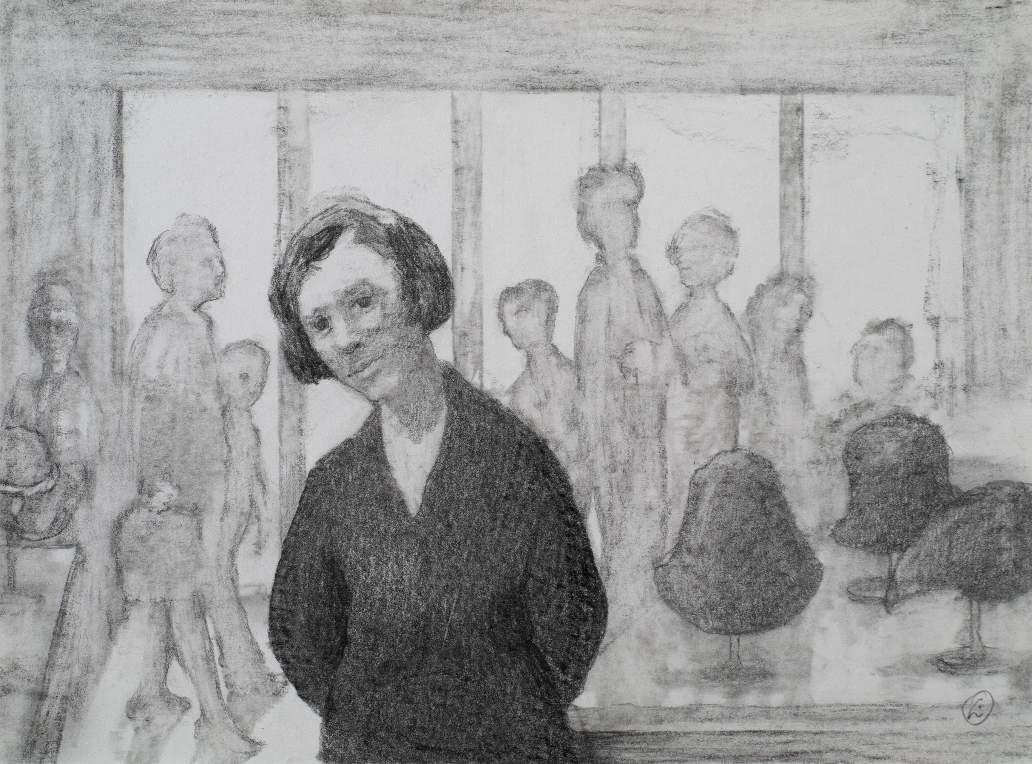 Art with the title "The Hat Seller".