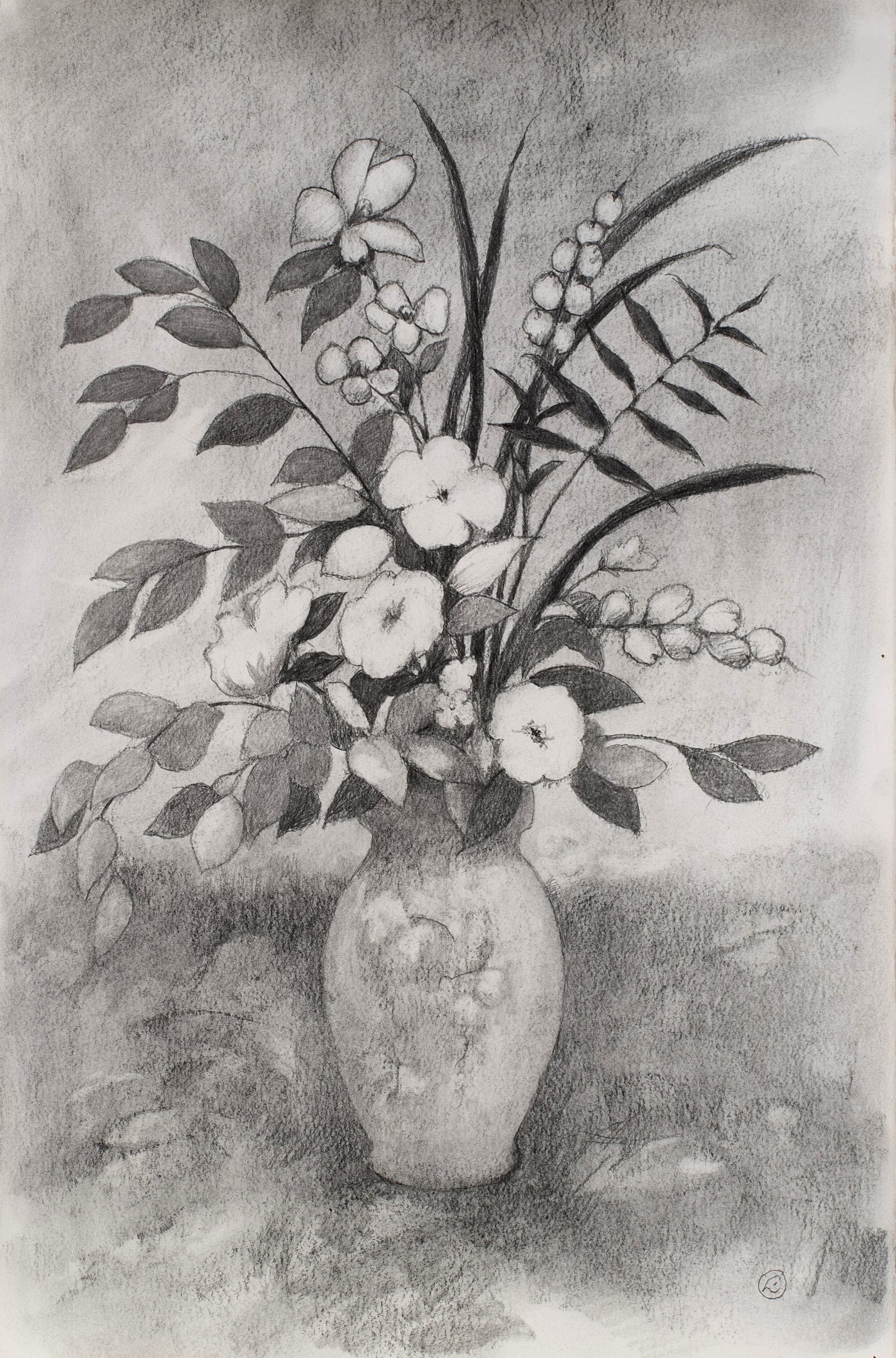 Art with the title "Vase and Flowers".