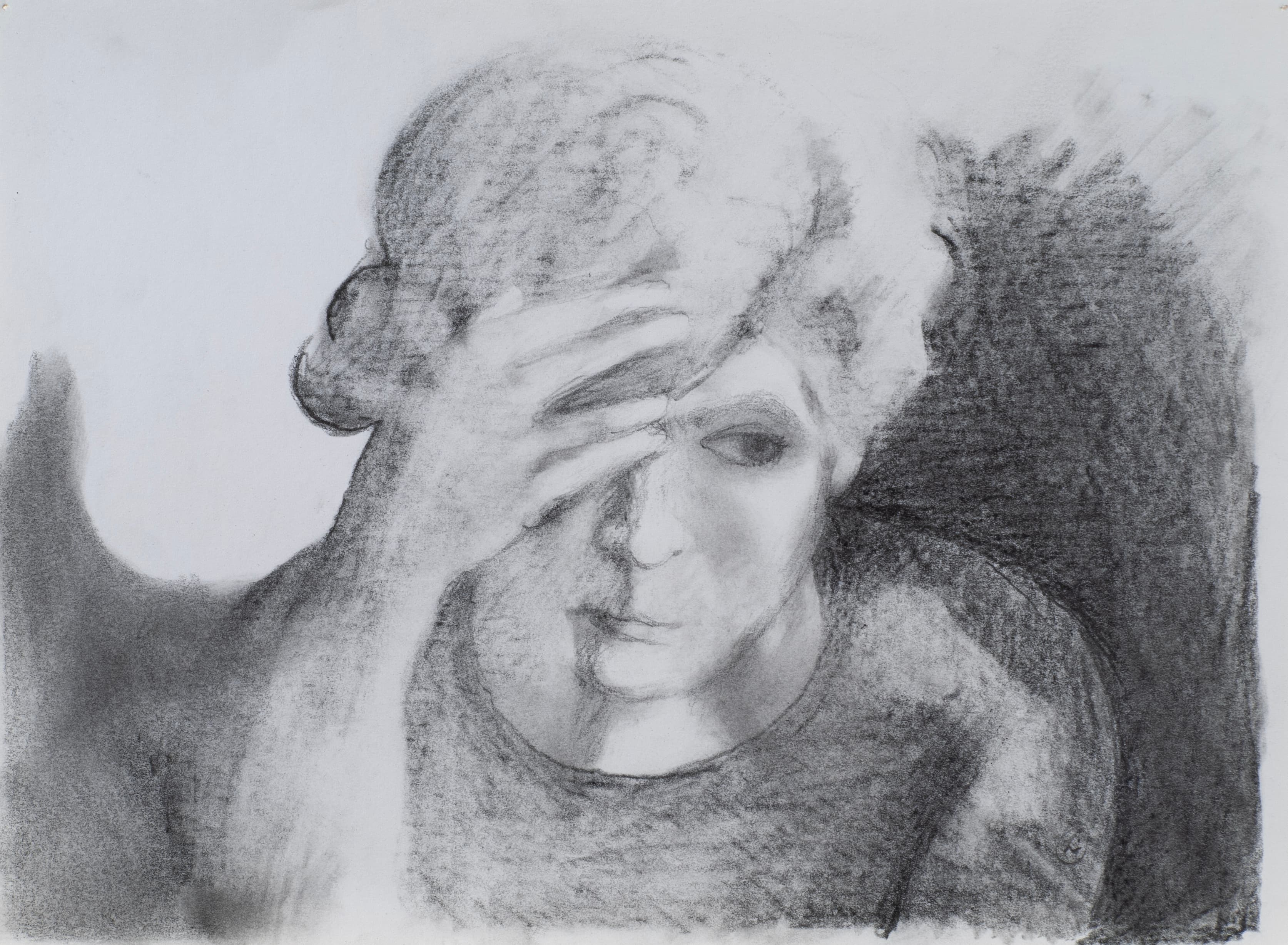 Art with the title "Contemplating Woman".