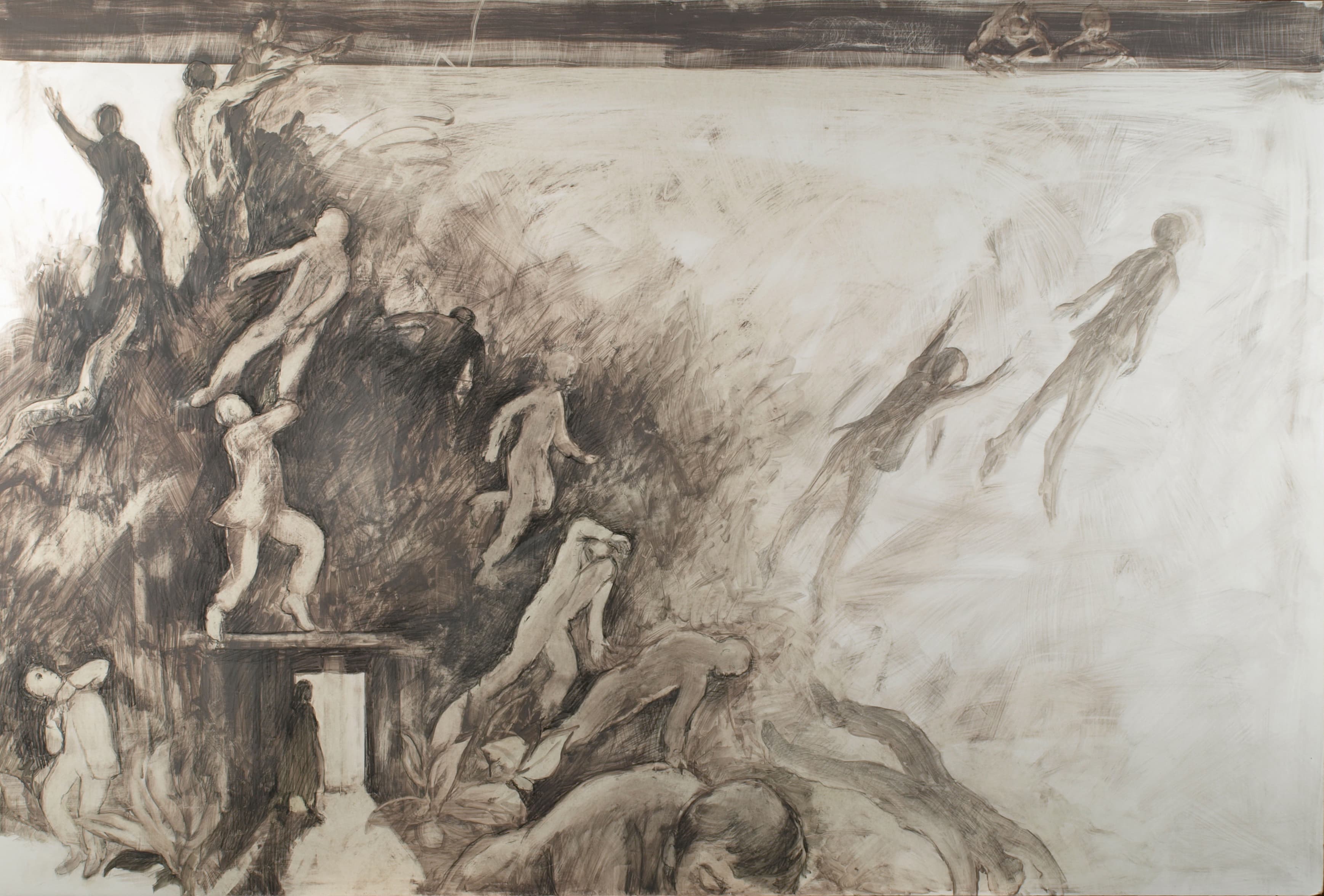 Art with the title "Study for Men Falling Out Large".