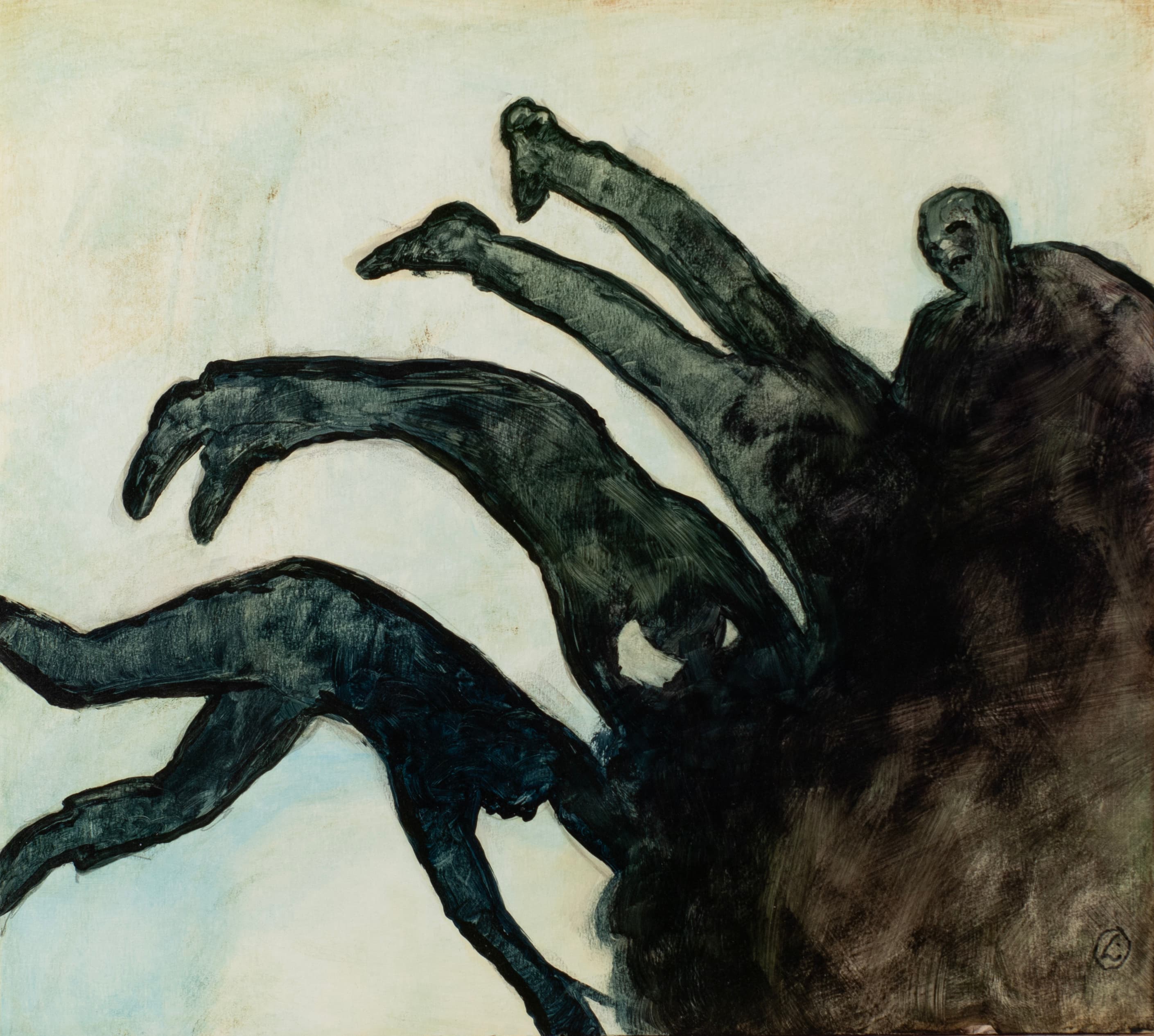 Art with the title "Study for Men in Suits Jumping Out".
