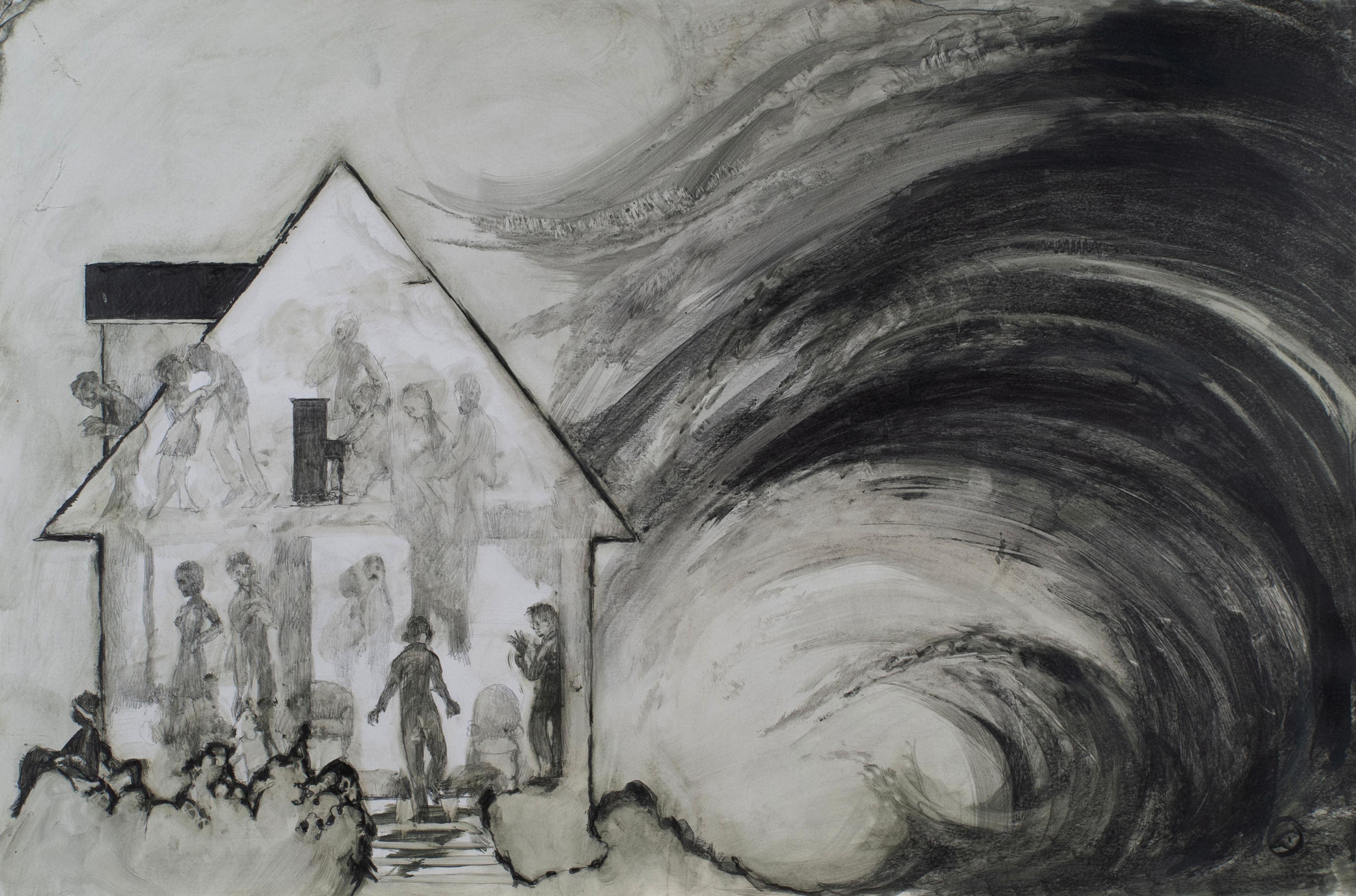 Art with the title "Occupied Structures Study, House with Wave".