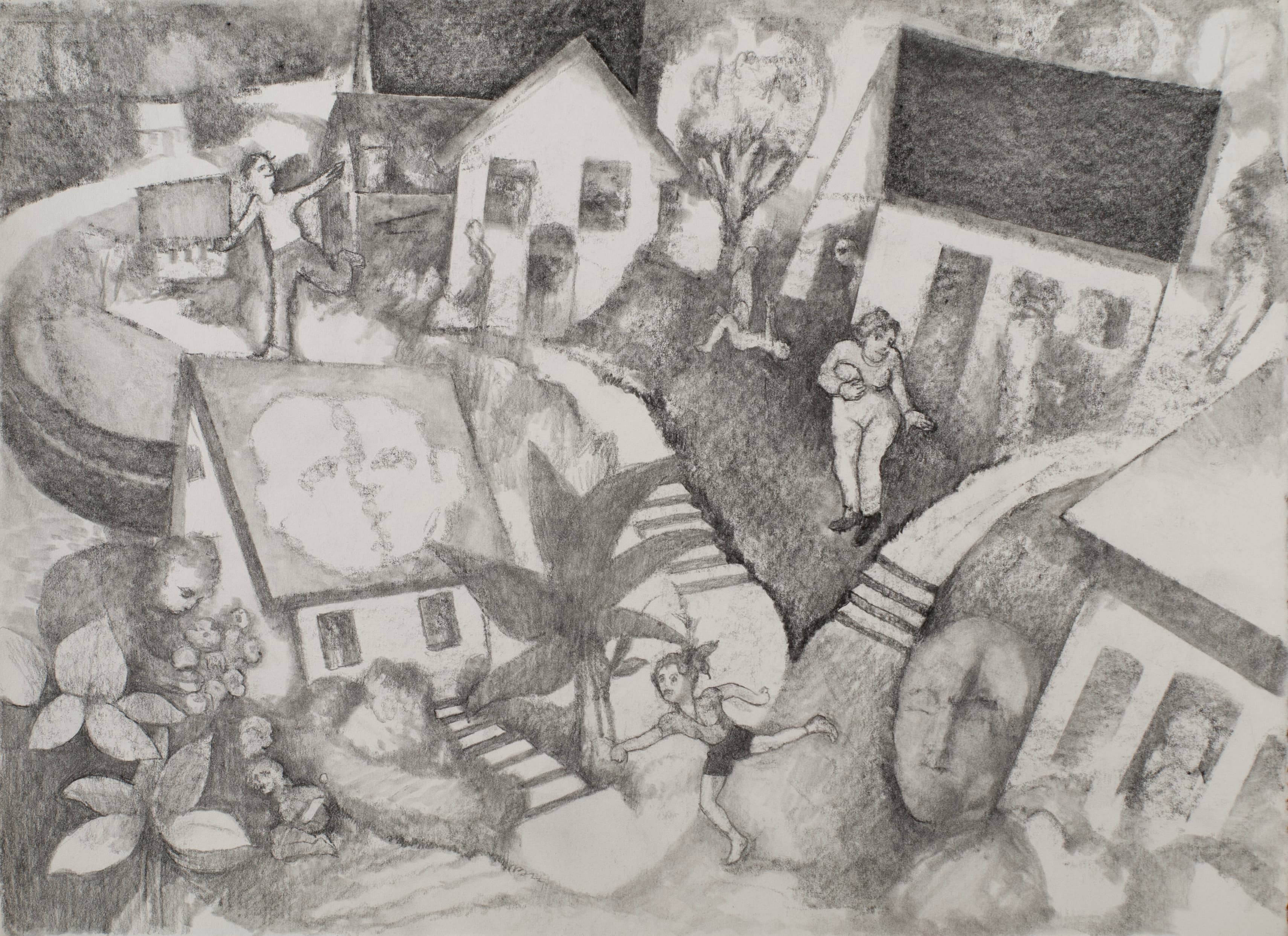 Art with the title "Study for Neighborhood from Above".