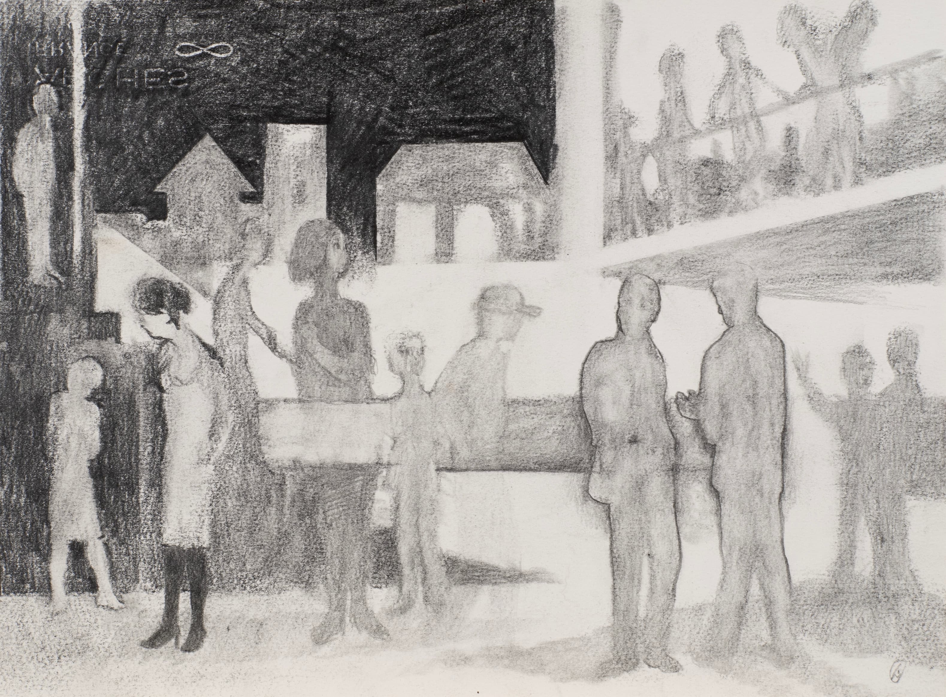 Art with the title "Study for Dumb Show with Balcony and Animal".