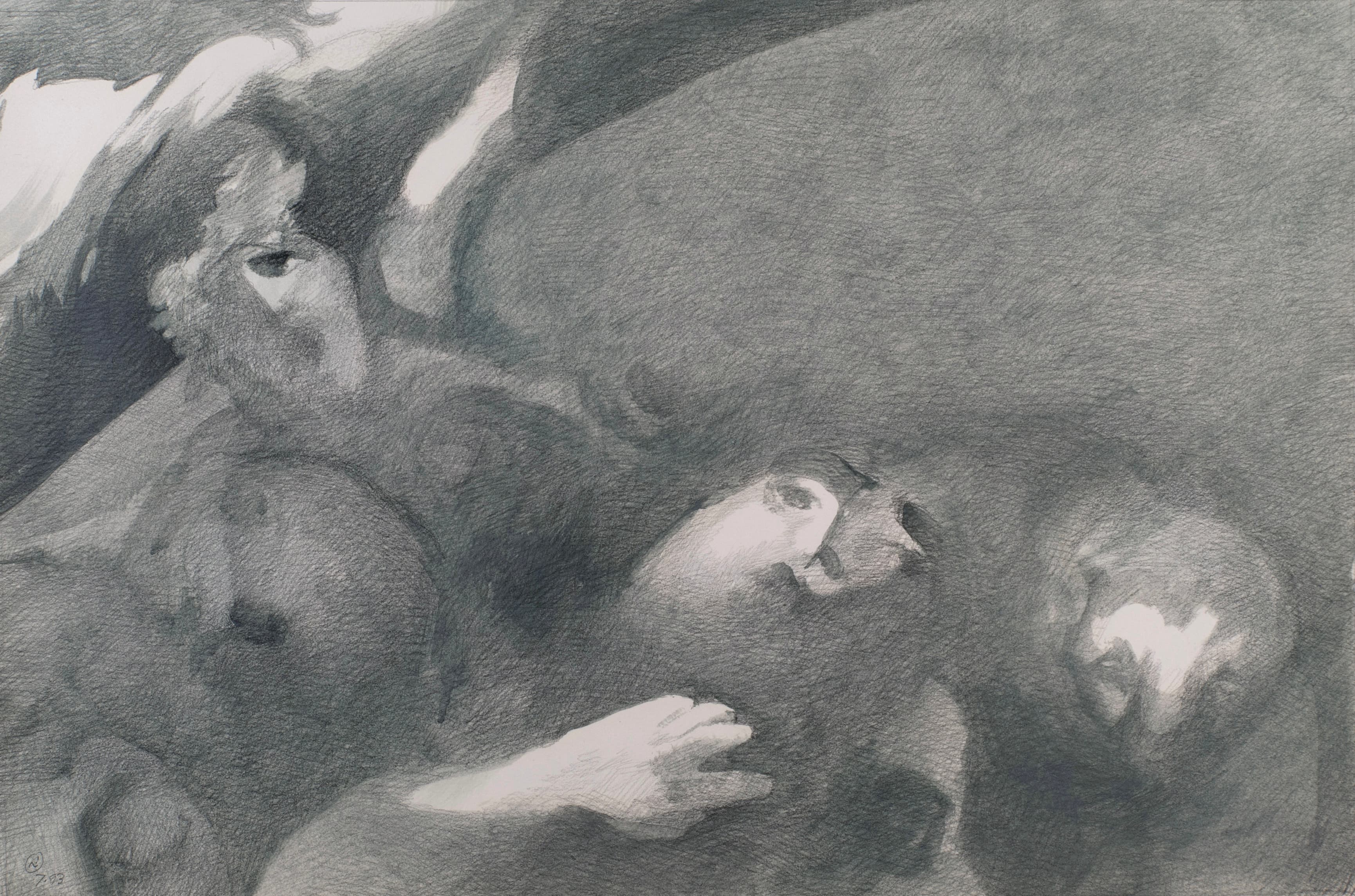 Art with the title "Moby Dick - Figures in Water".