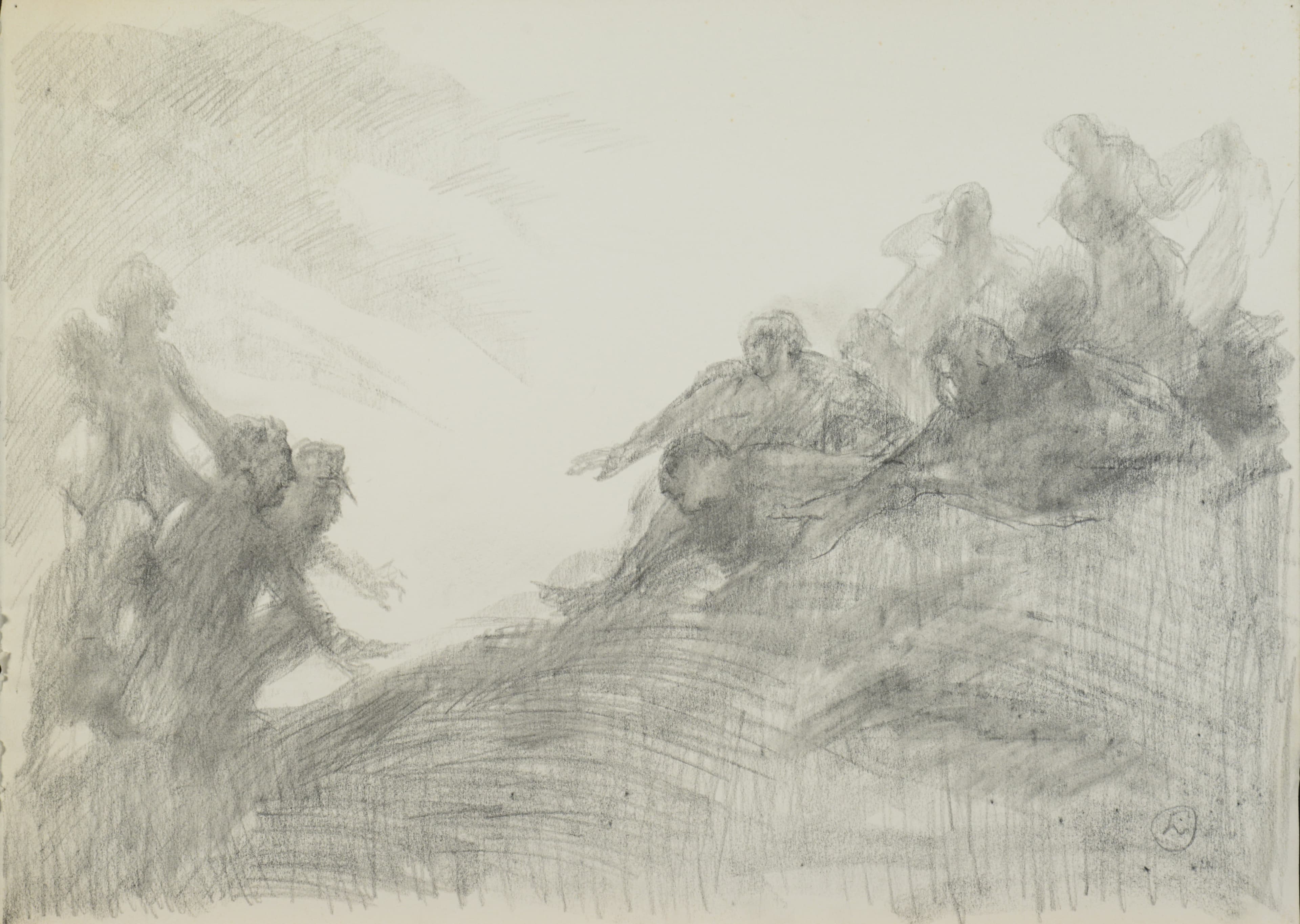 Art with the title "Two Groups on a Slope II".