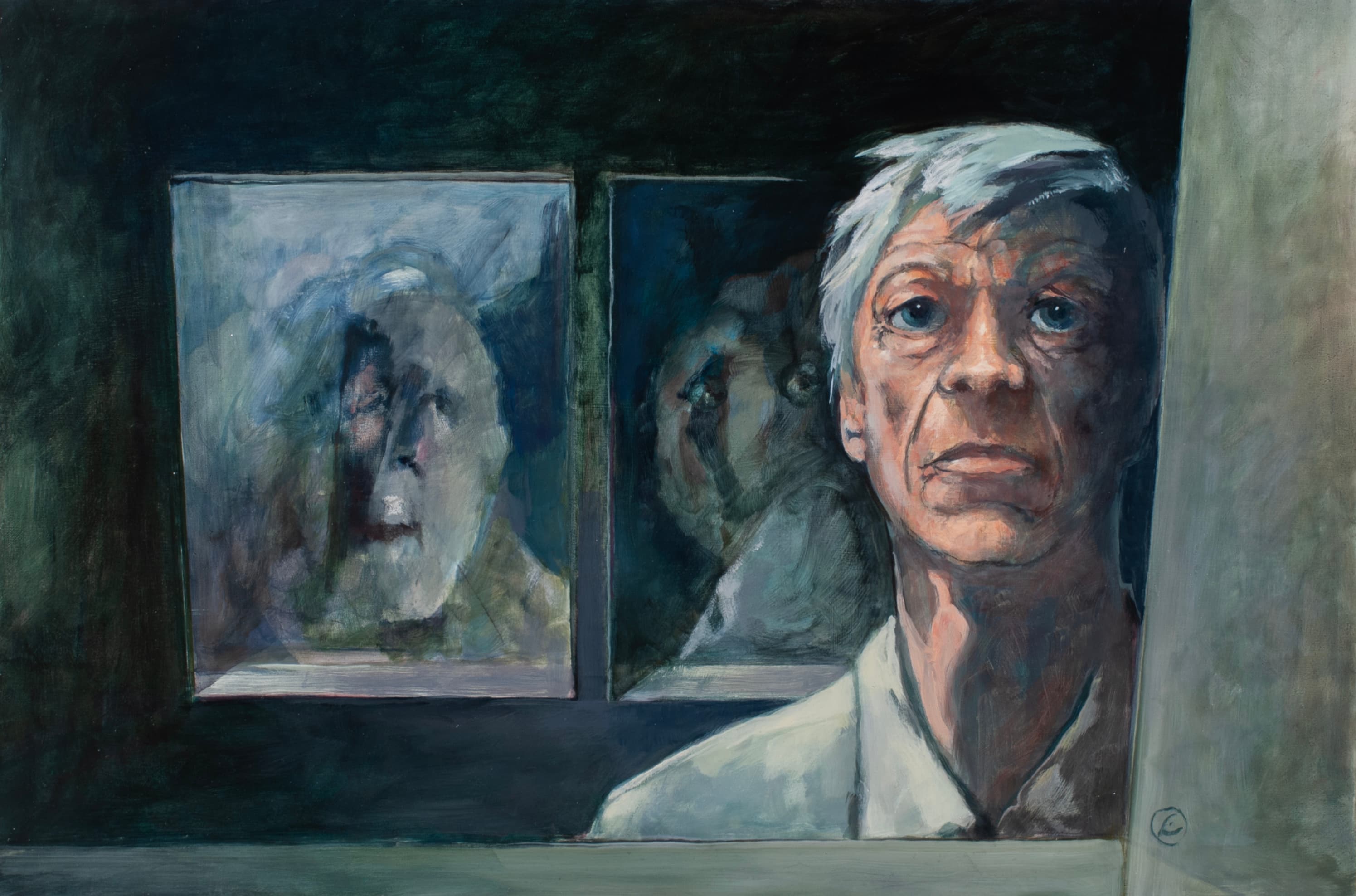 Art with the title "Self Portrait as Skeptic".