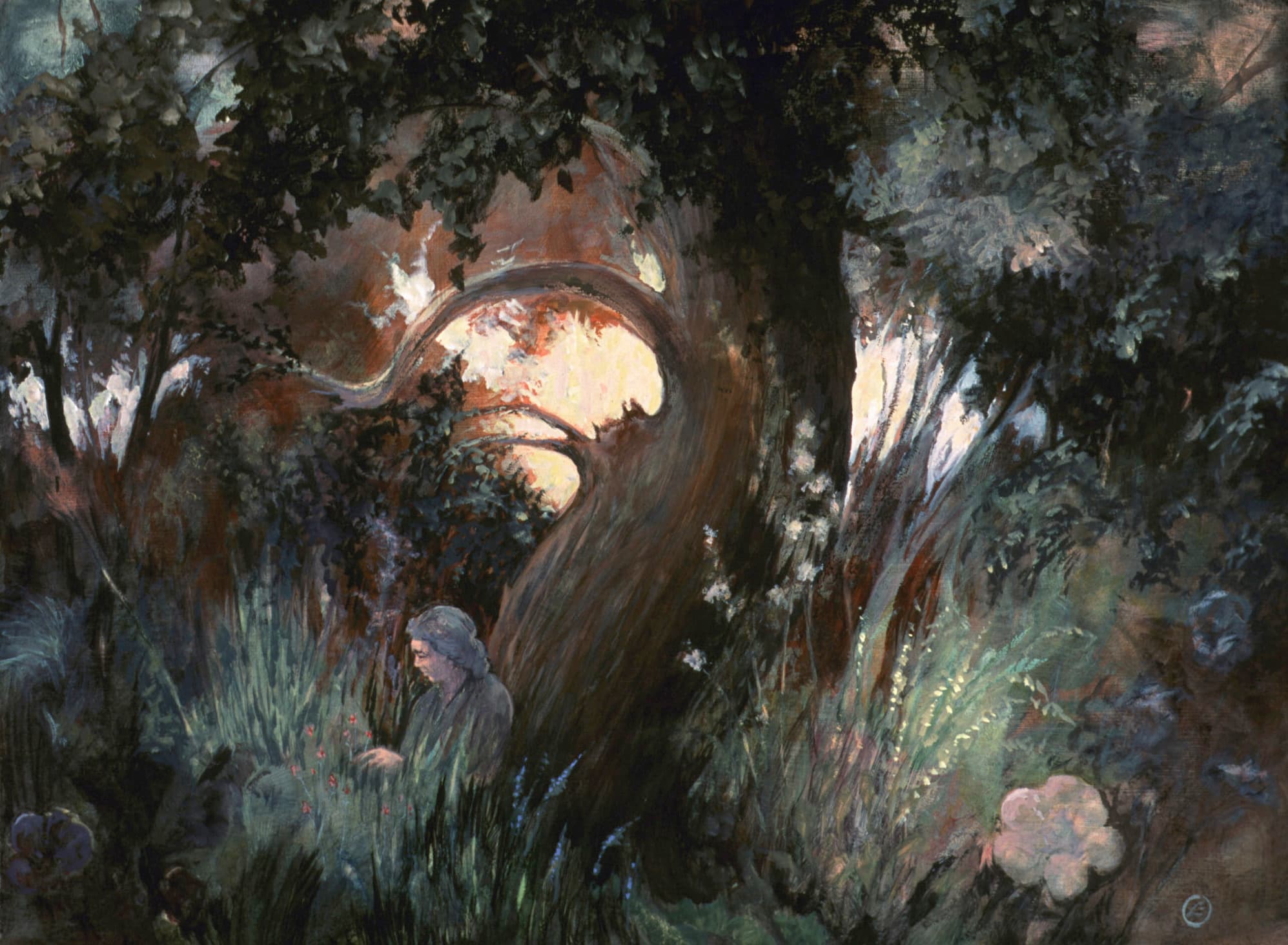 Art with the title "Landscape with Seated Woman".